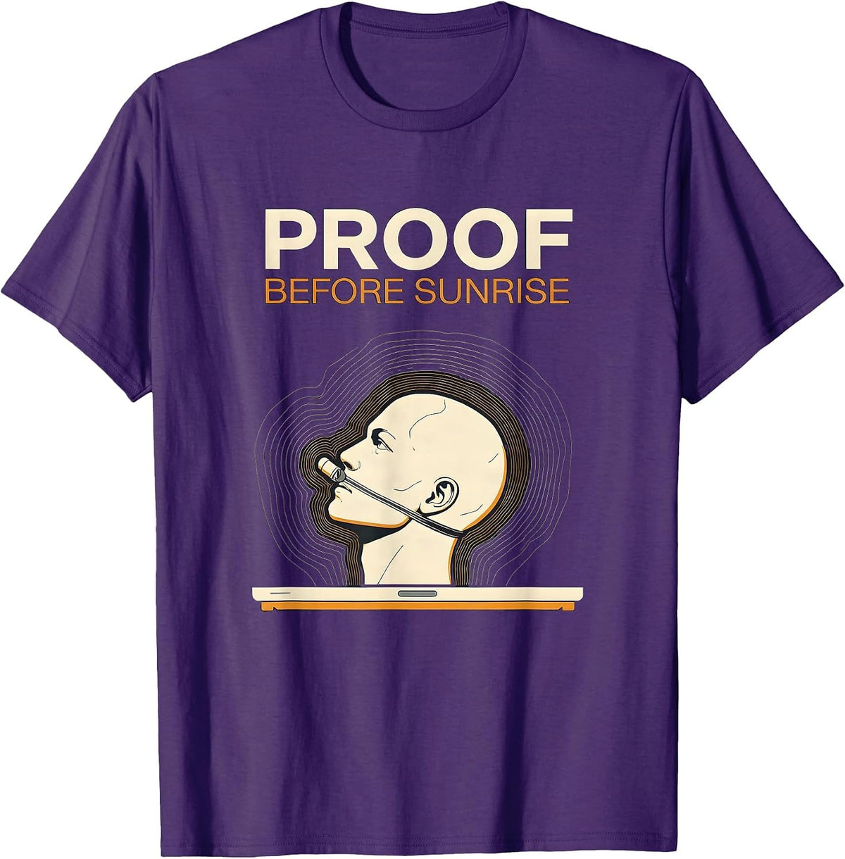 Proof Before Sunrise Funny EMT Paramedic First Responder T-Shirt - Purple