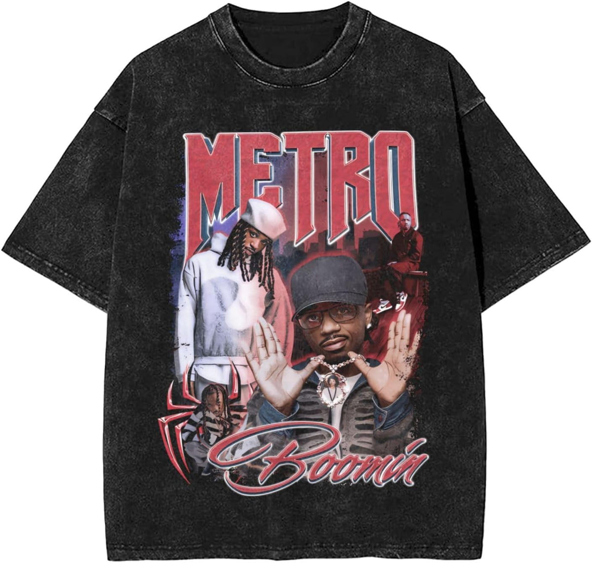 Men 80s&90s T-Shirt Short-Sleeve Adults Teens Stretch-Cotton Tshirts - Black 1