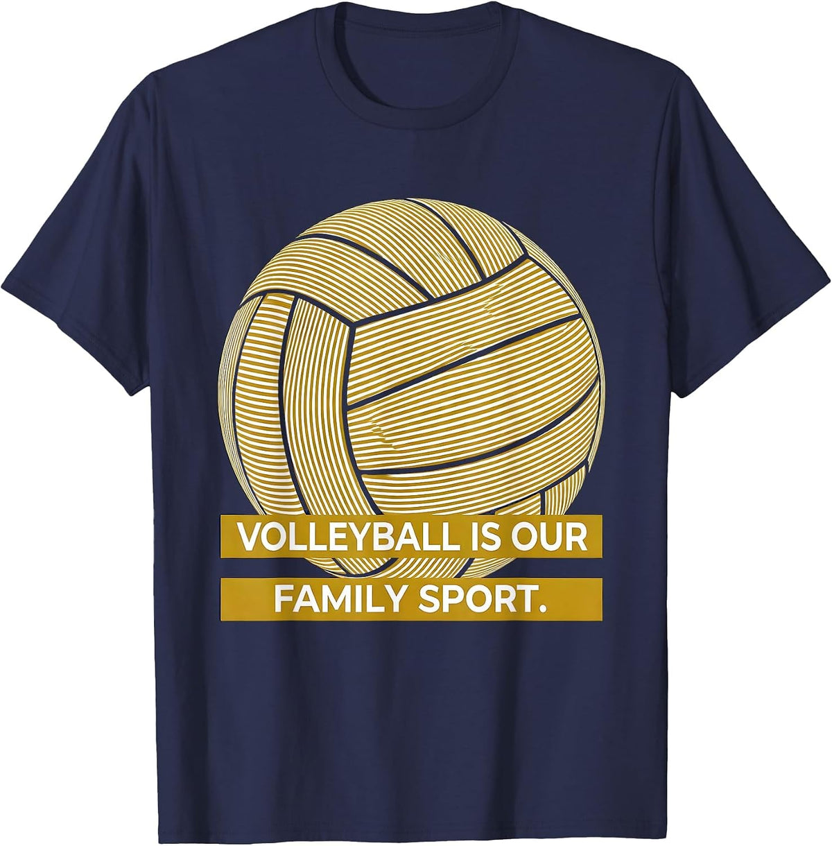 Men's Volleyball Is Our Family Sport Volleyball Mom T-Shirt - Navy Blue
