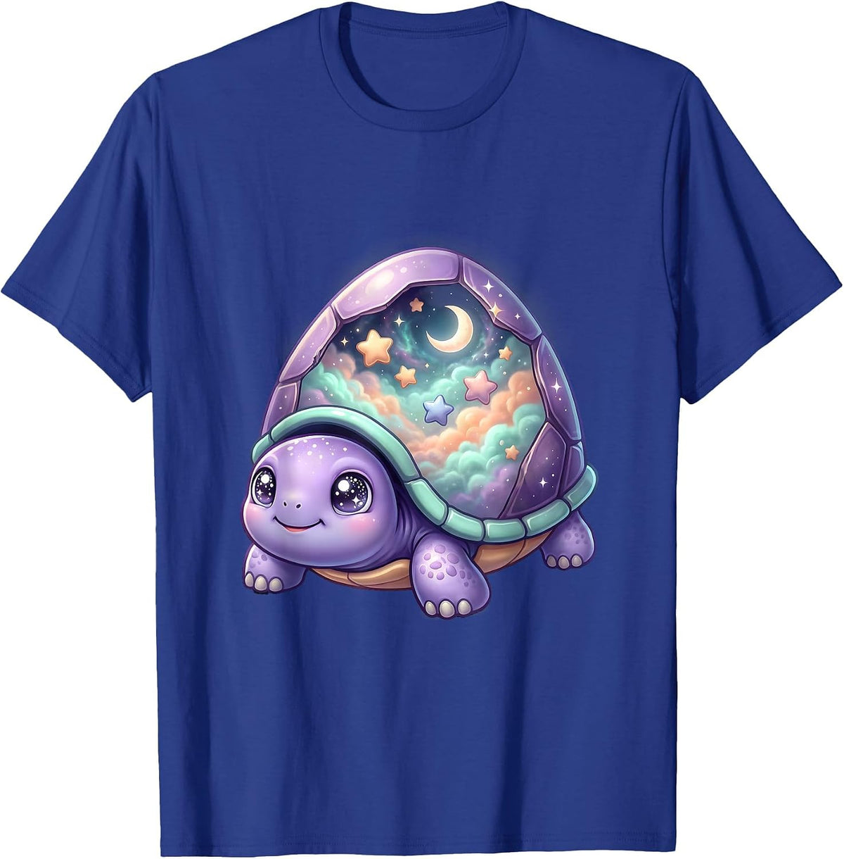 Men's Cosmic Turtle Shell Galaxy Universe Design T-Shirt - Royal Blue