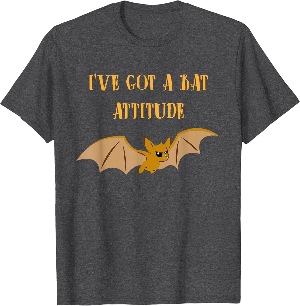 Halloween I've Got A Bat Attitude Funny Kids T-Shirt - Dark Heather Grey