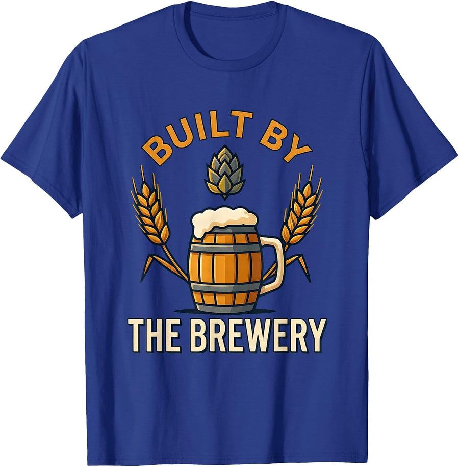 Built by the Brewery Beer Lover Graphic Design T-Shirt - Royal Blue