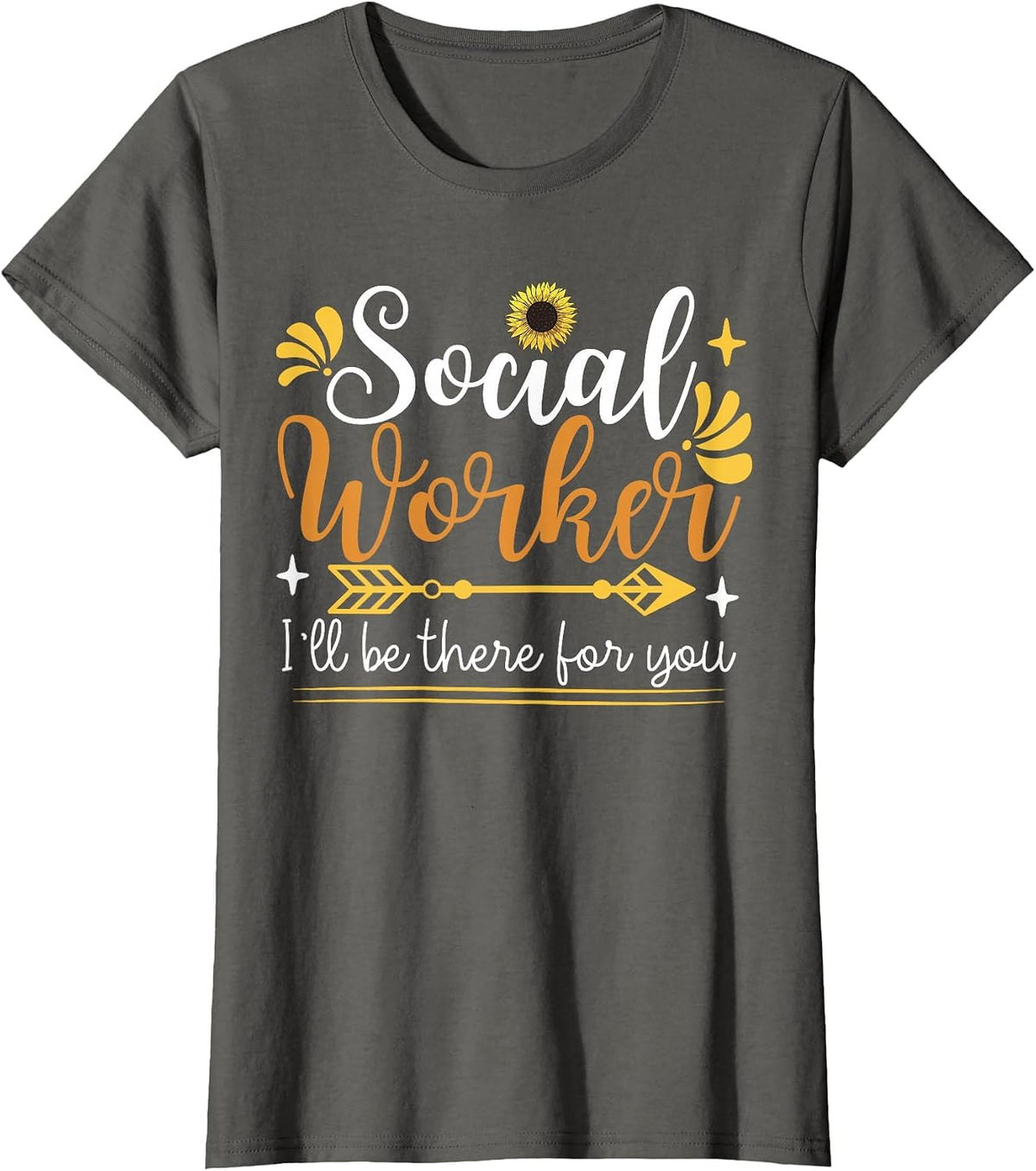 Social Work Sunflower T-Shirt - Asphalt Grey