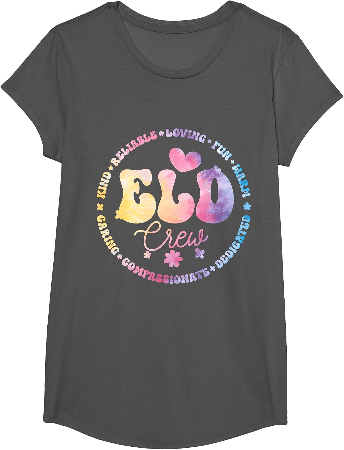 Groovy ELD Crew English Language Development Teacher T-Shirt - Girls Asphalt Grey