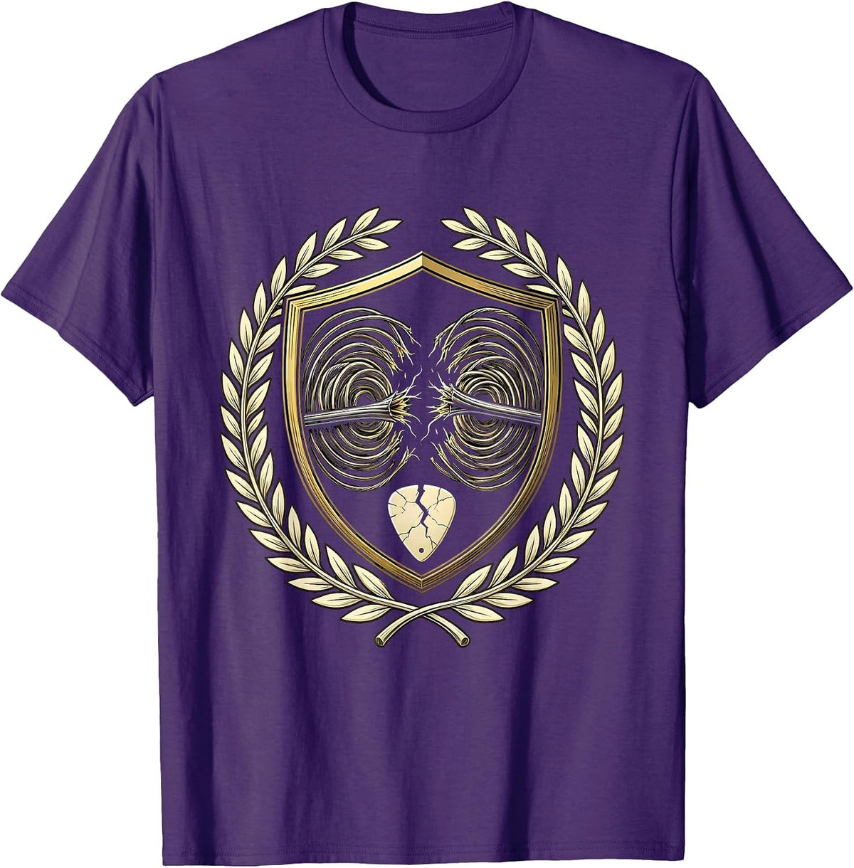 Broken Guitar String Dramatic Spiral Art T-Shirt - Purple