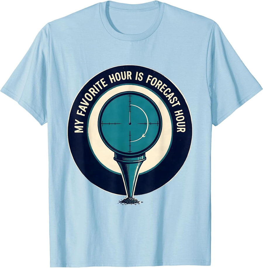 Men's My Favorite Hour Is Forecast Hour Funny Storm Chaser T-Shirt - Baby Blue
