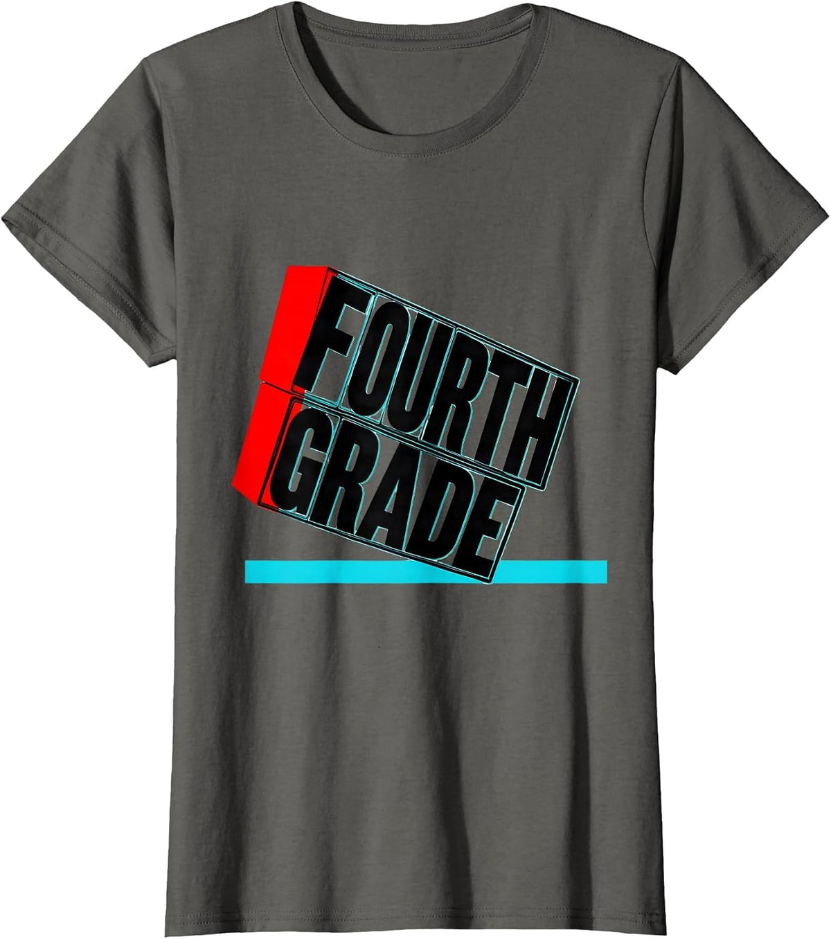 Women's Fourth Grade Retro Teacher Student Back To School T-Shirt - Asphalt Grey