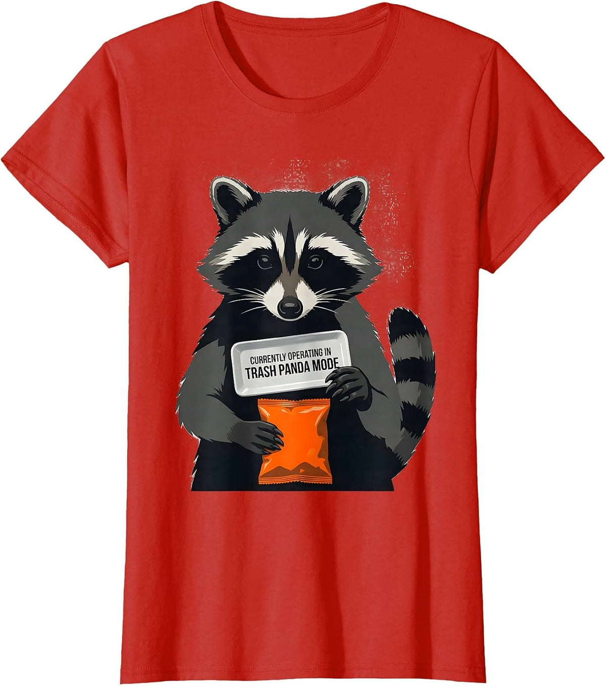 Currently Operating In Trash Panda Mode Funny Raccoon T-Shirt - Red
