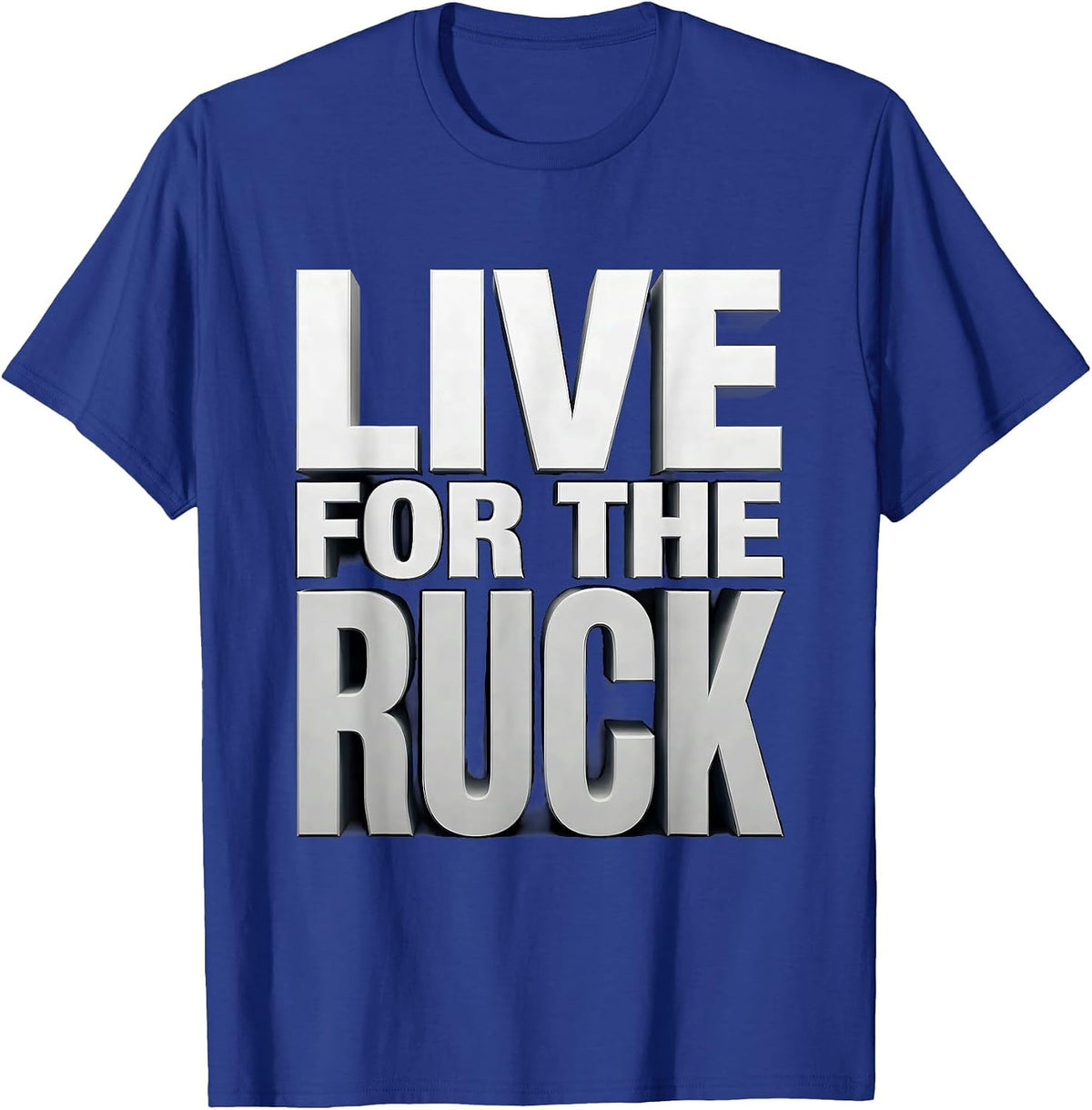 Live for the Ruck Rugby Graphic Design T-Shirt - Royal Blue