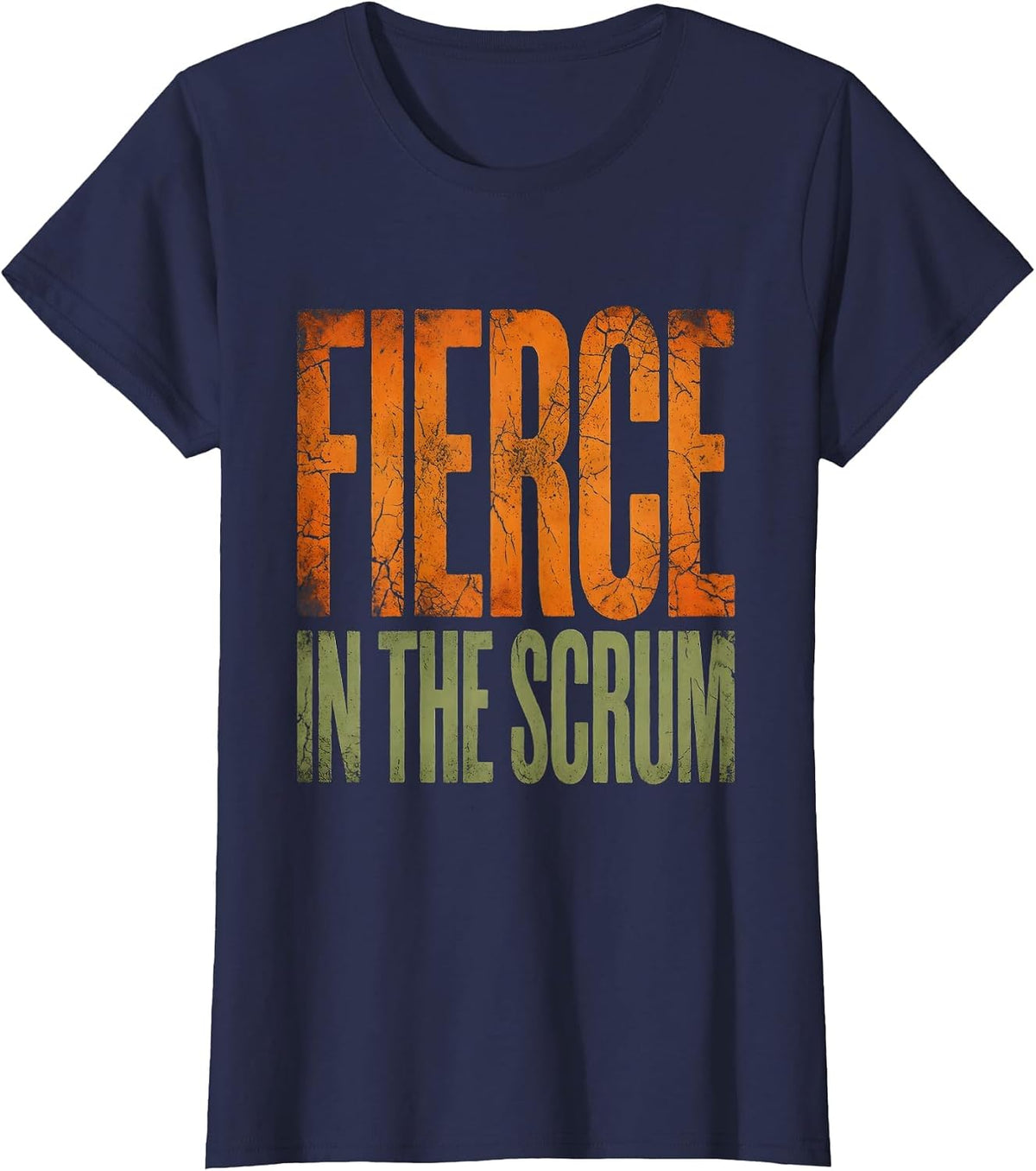 Women's Fierce in the Scrum Rugby Graphic Design T-Shirt - Navy Blue