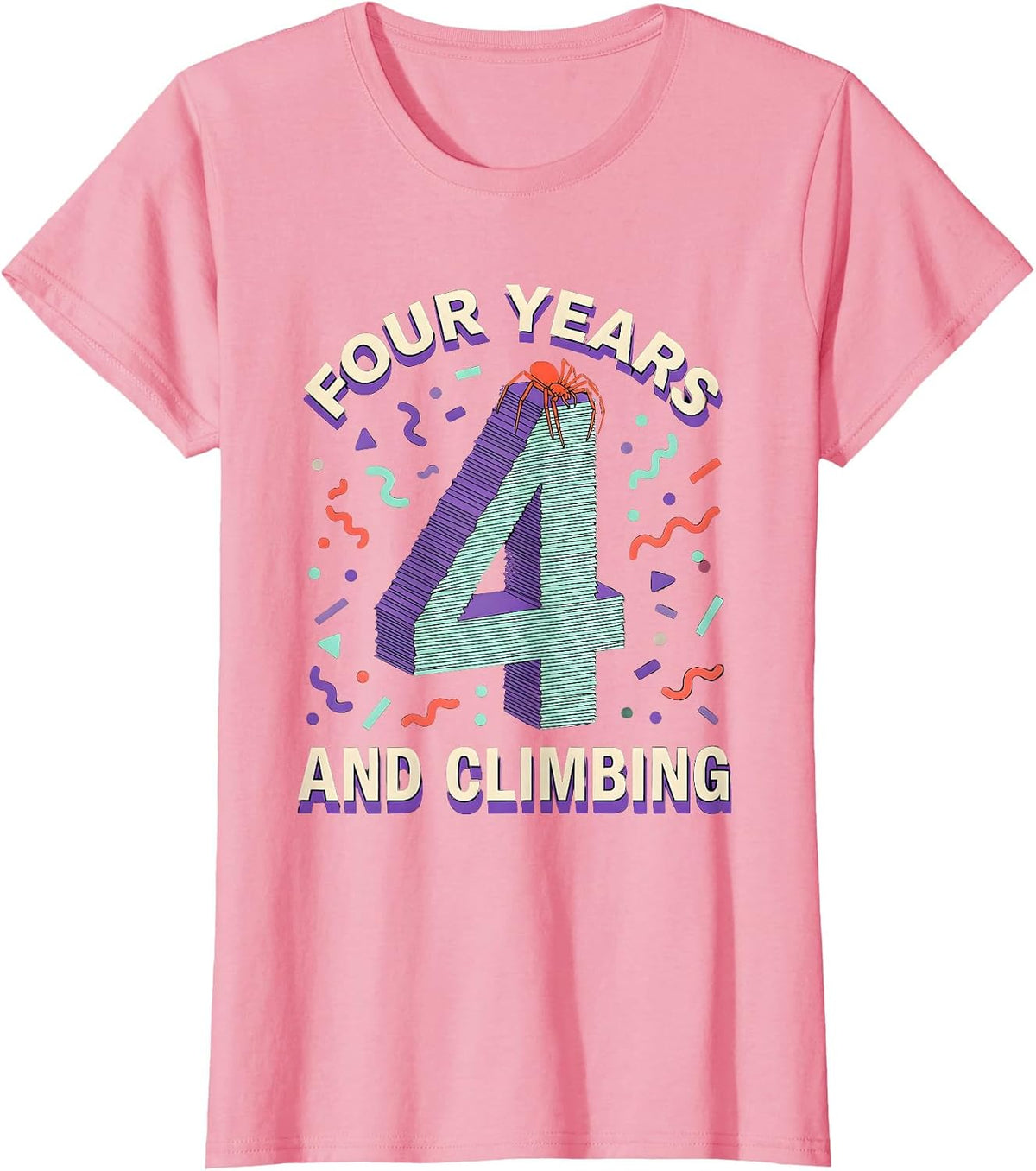 Women's Four Years And Climbing Memphis Postmodern Spider Web T-Shirt - Pink