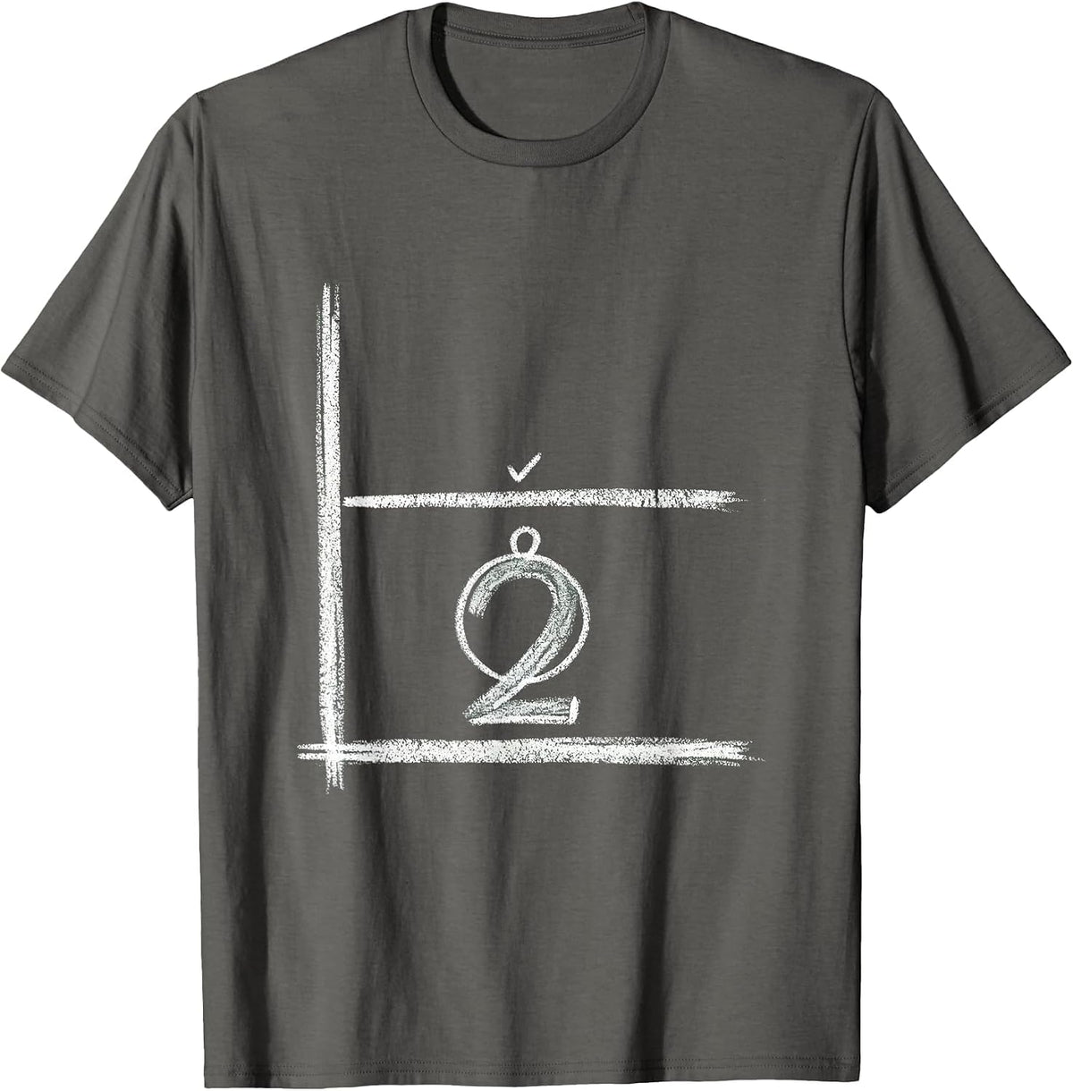 Chalk Division Prompt Math Teacher Christmas Humor T-Shirt - Asphalt Grey