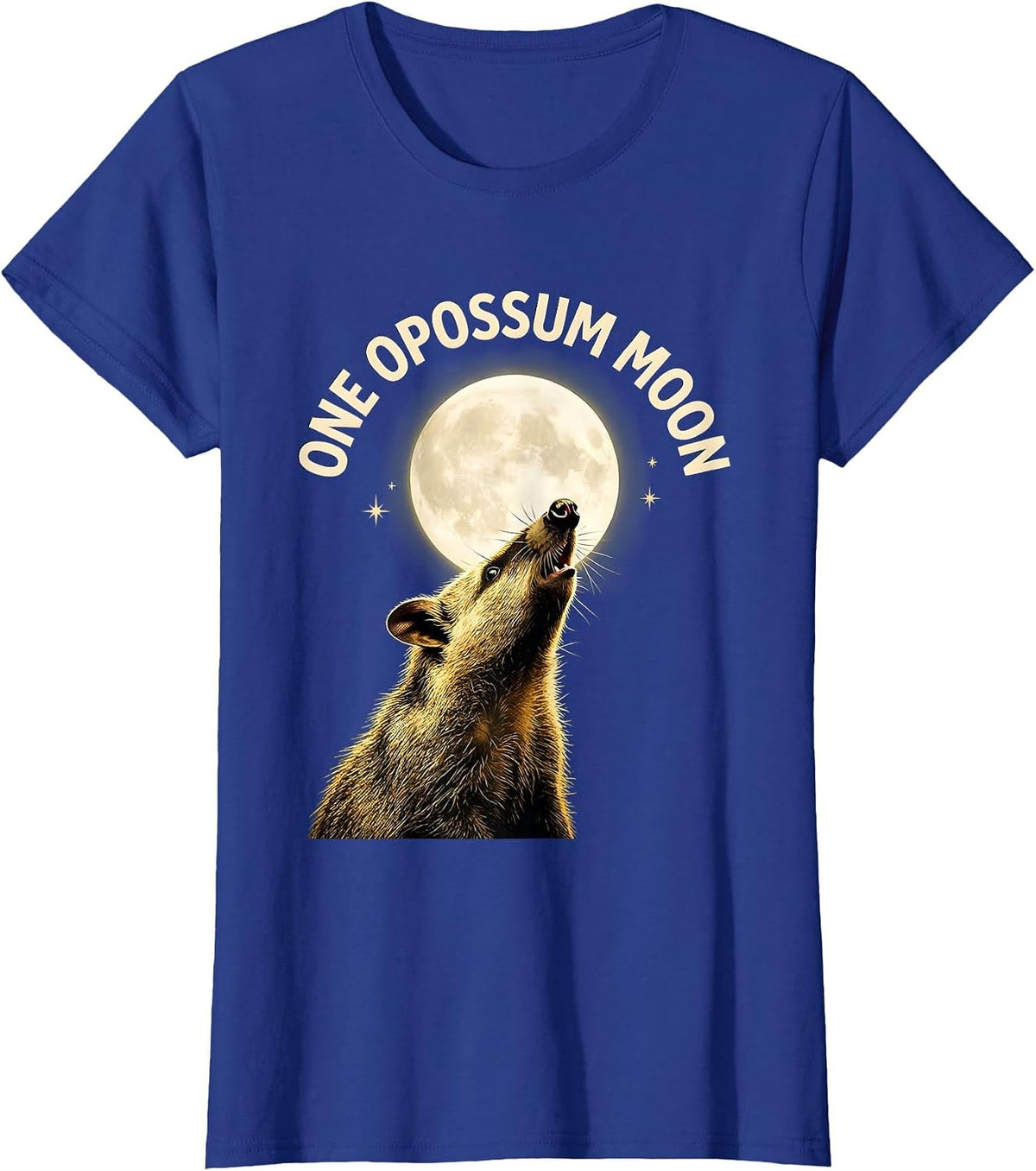 Women's One Opossum Moon Funny Opossum Lover Pet Owner Gift T-Shirt - Royal Blue