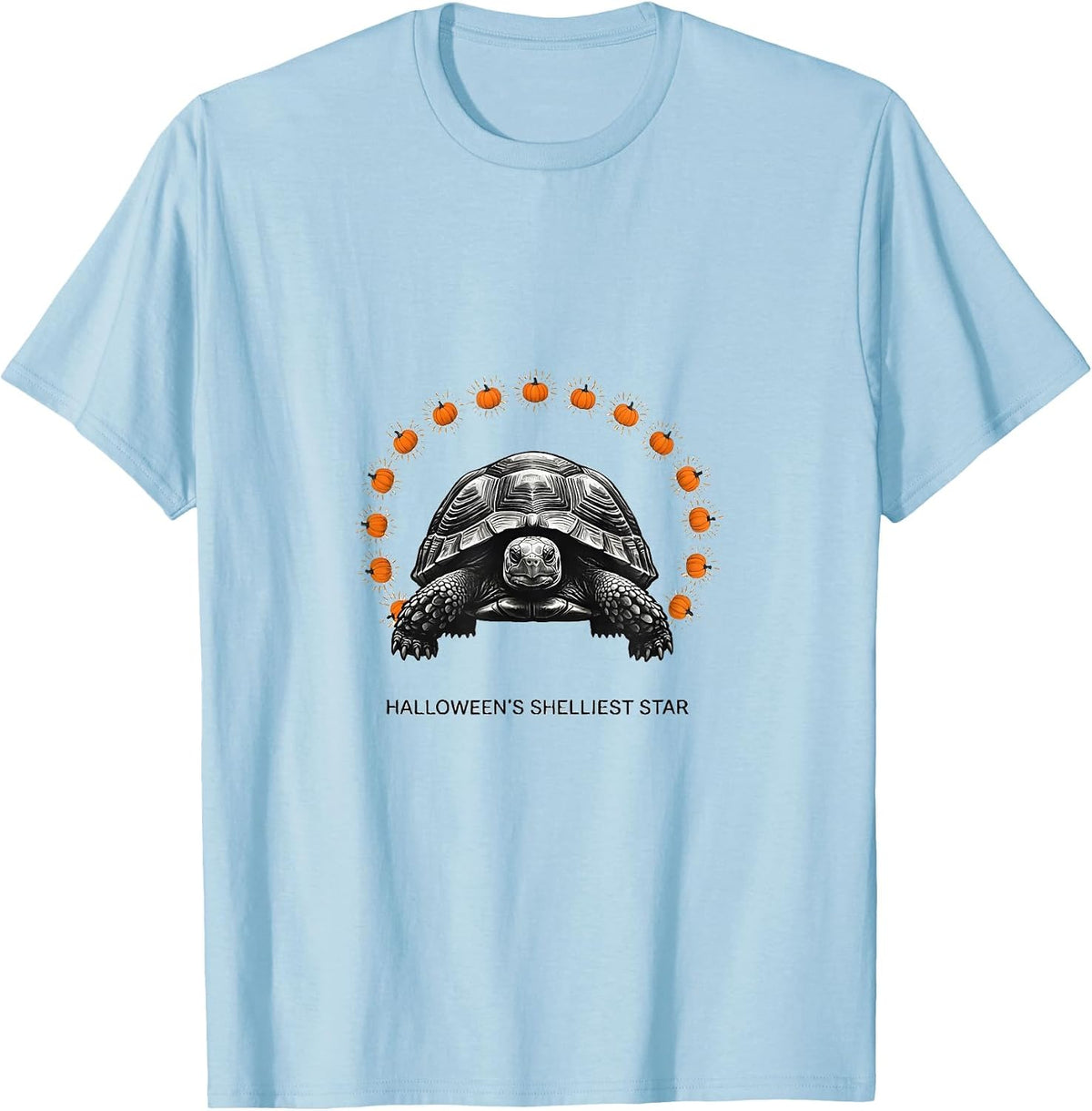 Men's Halloween's Shelliest Star Minimalist Turtle Costume Novelty T-Shirt - Baby Blue