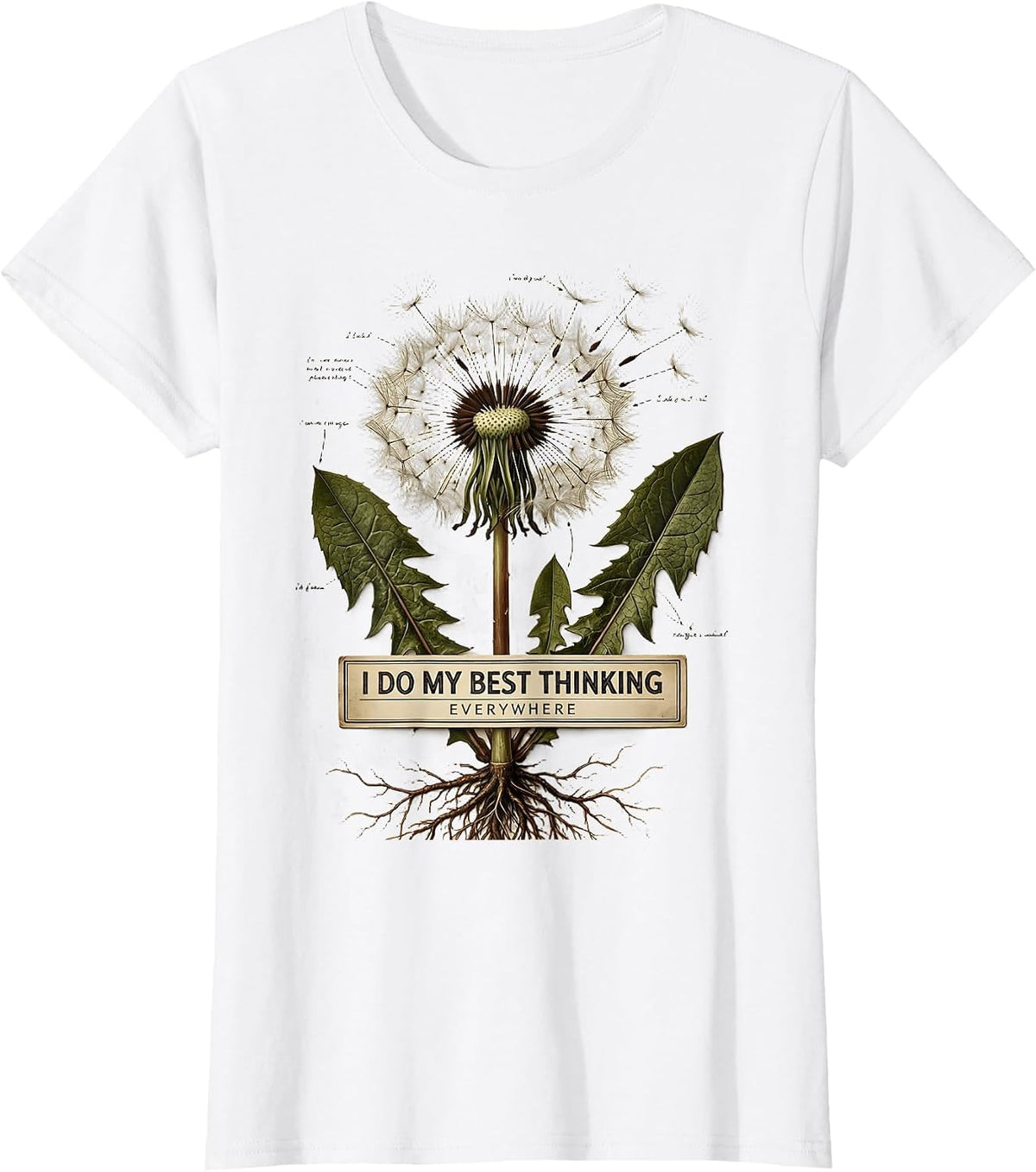 I Do My Best Thinking Everywhere ADHD Design T-Shirt - White