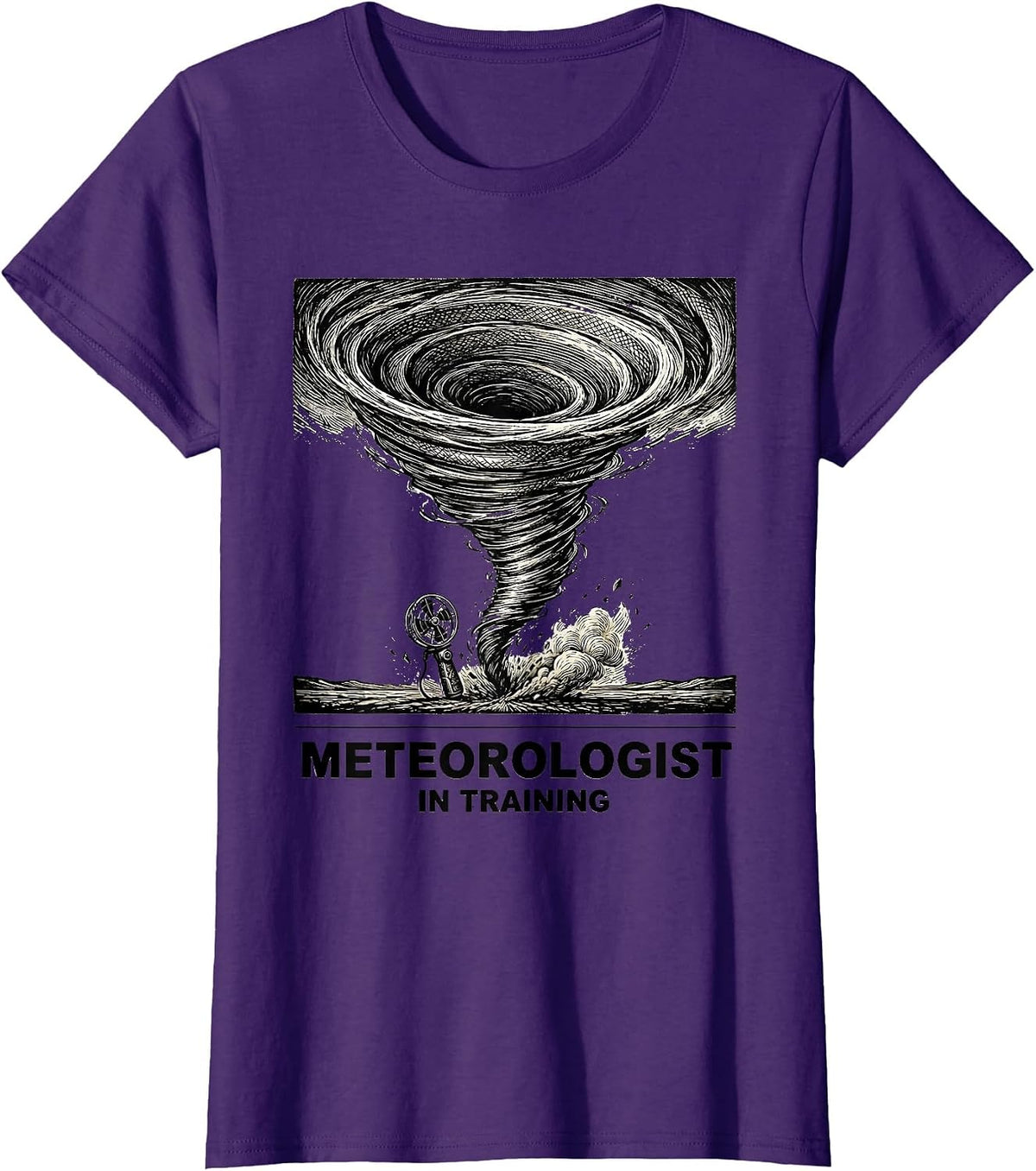 Women's Meteorologist In Training Funny Storm Chaser Tornado T-Shirt - Purple