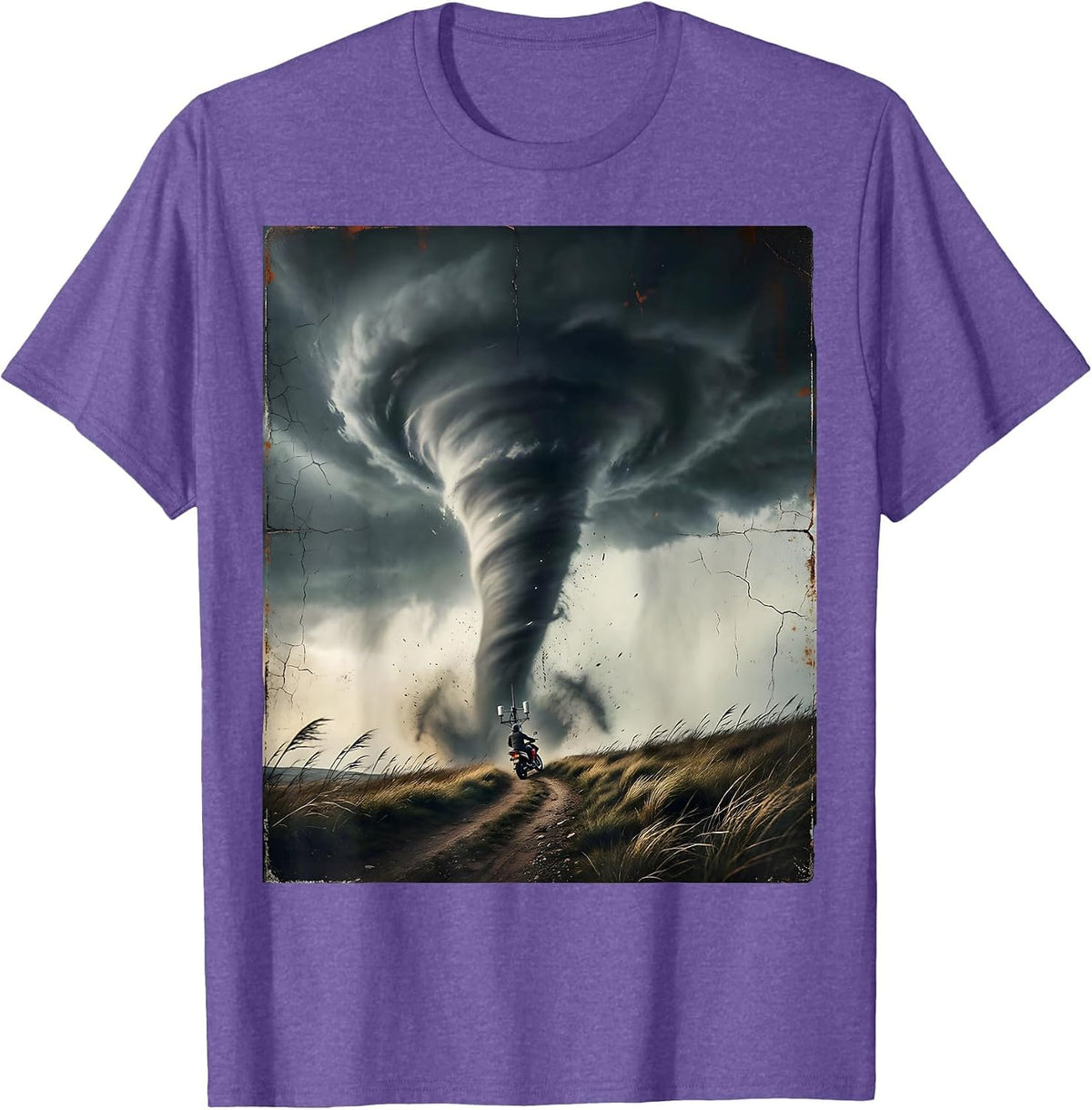 Men's Towering Tornado Storm Chaser Meteorology Enthusiast T-Shirt - Purple Heather