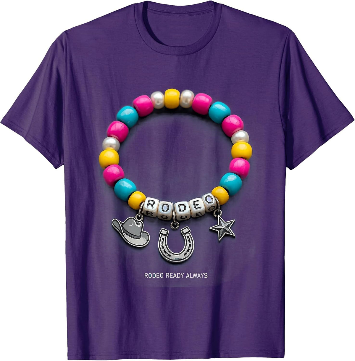 Rodeo Ready Always Cowgirl Graphic Design T-Shirt - Purple