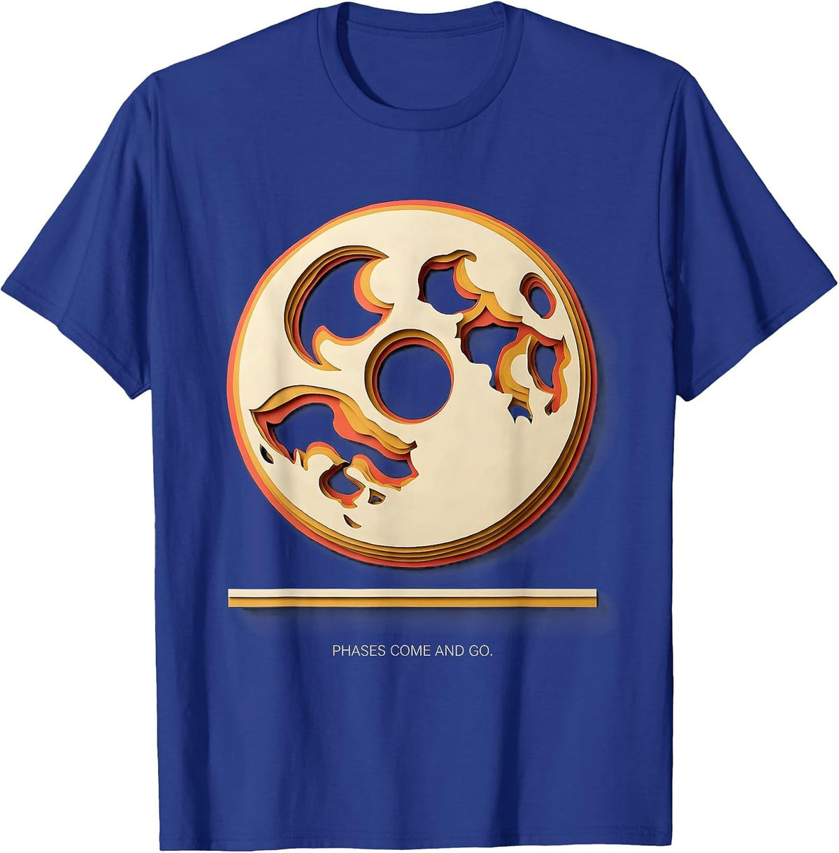 Phases Come And Go Celestial Lunar Cycle Astronomy Science T-Shirt - Royal Blue
