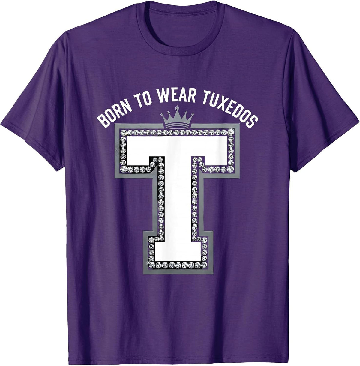 Born to Wear Tuxedos Formal Style Design T-Shirt - Purple