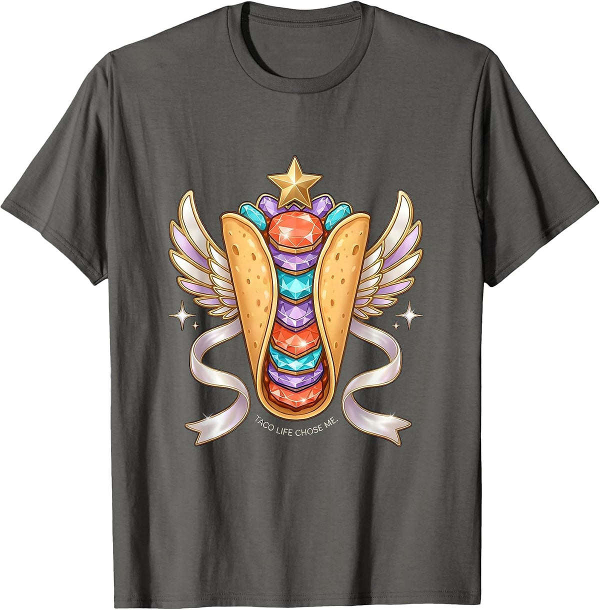 Taco Life Chose Me Funny Taco Lover Design T-Shirt - Asphalt Grey