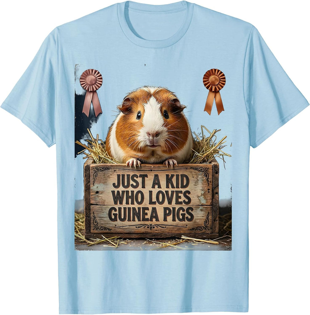 Just A Kid Who Loves Guinea Pigs Vintage Guinea Pig Lover T-Shirt - Baby Blue