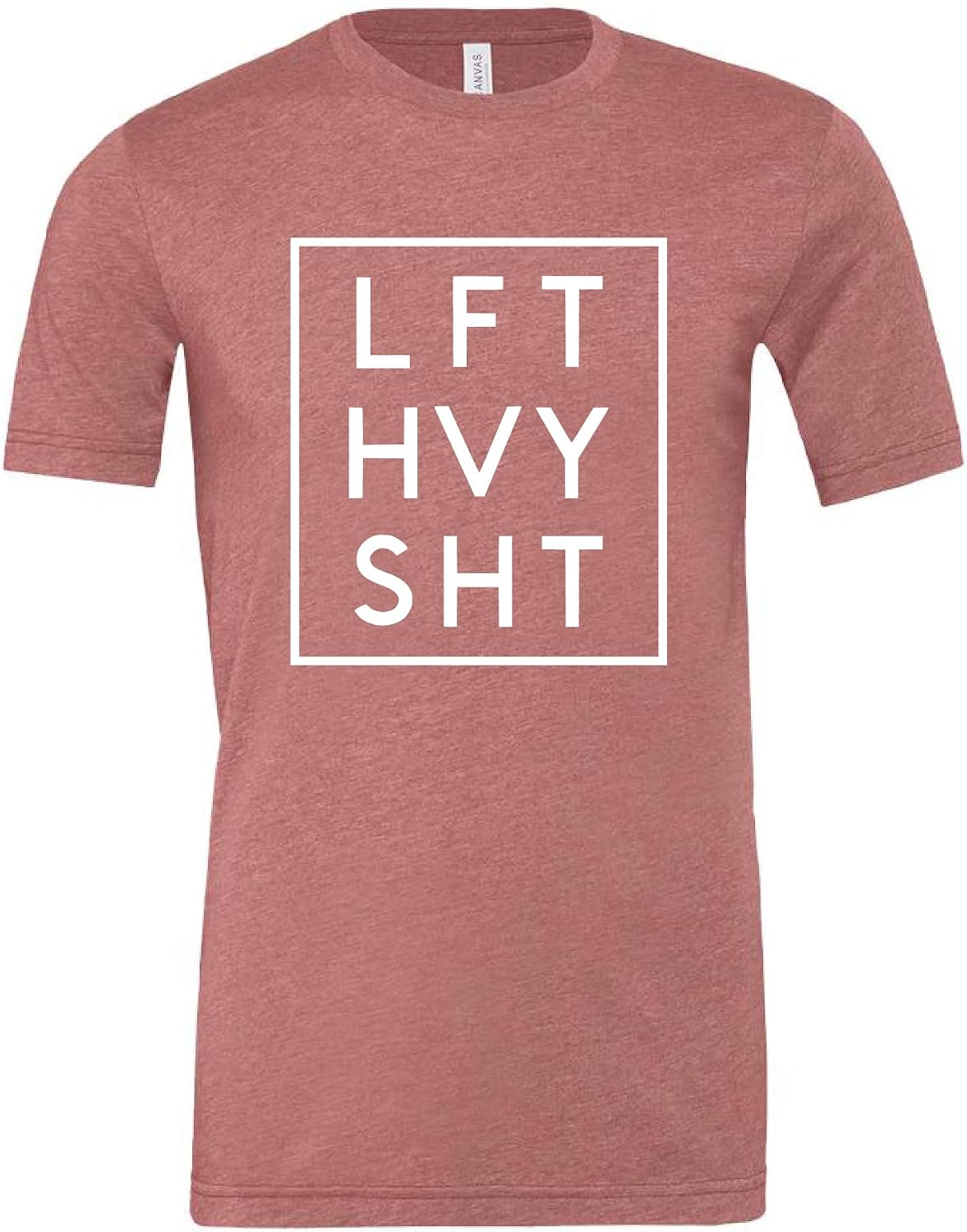 LFT HVY SHT Gym Motivation Shirt | Funny Workout Tee for Men | Weightlifting Gift for Brother, Dad, Husband - Heather Mauve