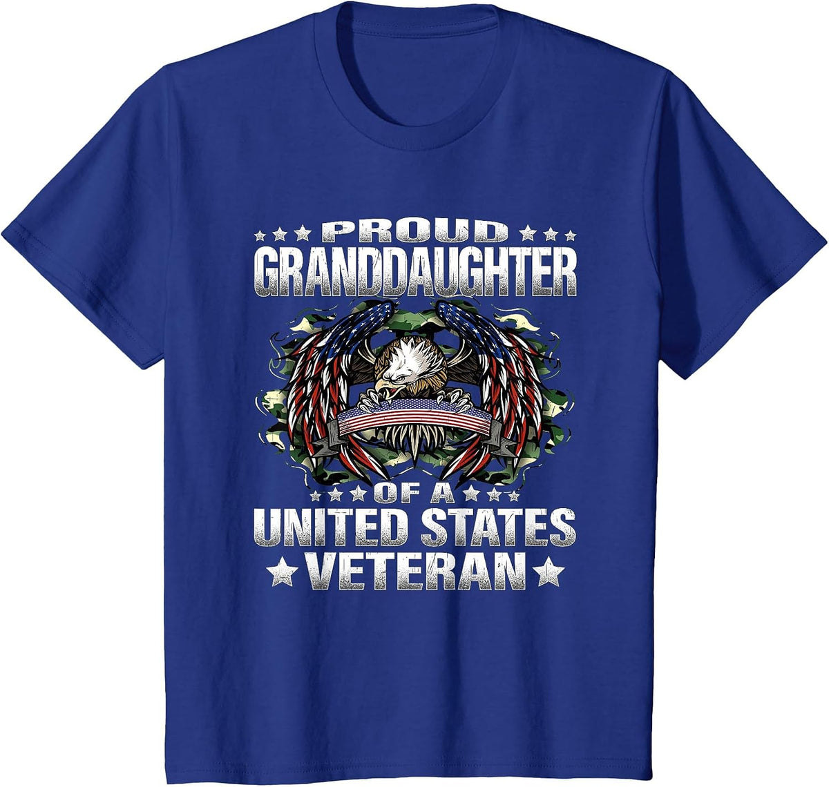 Proud Granddaughter of A United States Veteran Vet's Family T-Shirt - Royal Blue