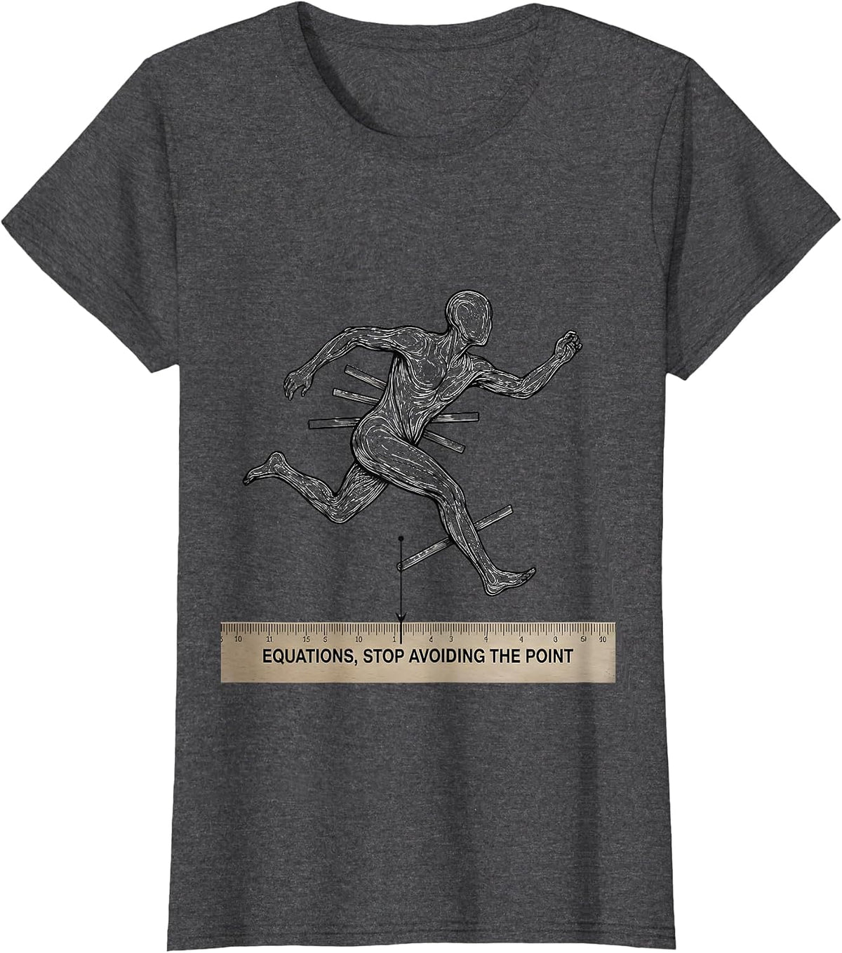 Women's Equations Stop Avoiding The Point Funny Math Teacher Gift T-Shirt - Dark Heather Grey