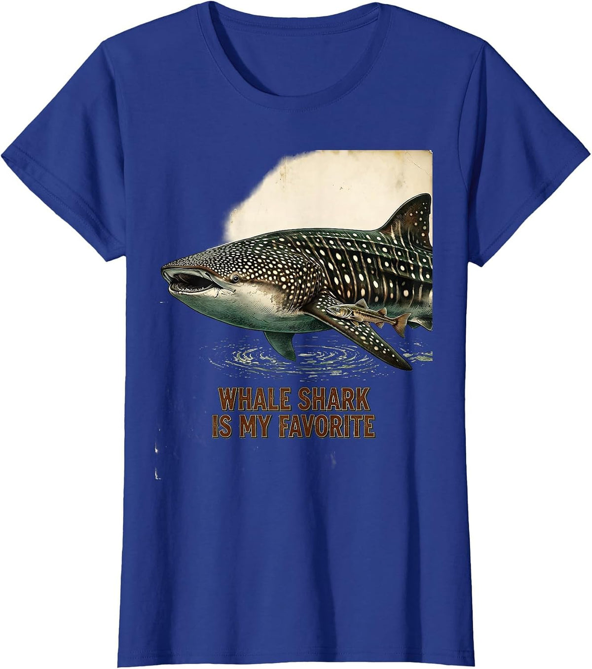 Women's Whale Shark Is My Favorite Vintage Ocean Animal Lover Marine T-Shirt - Royal Blue