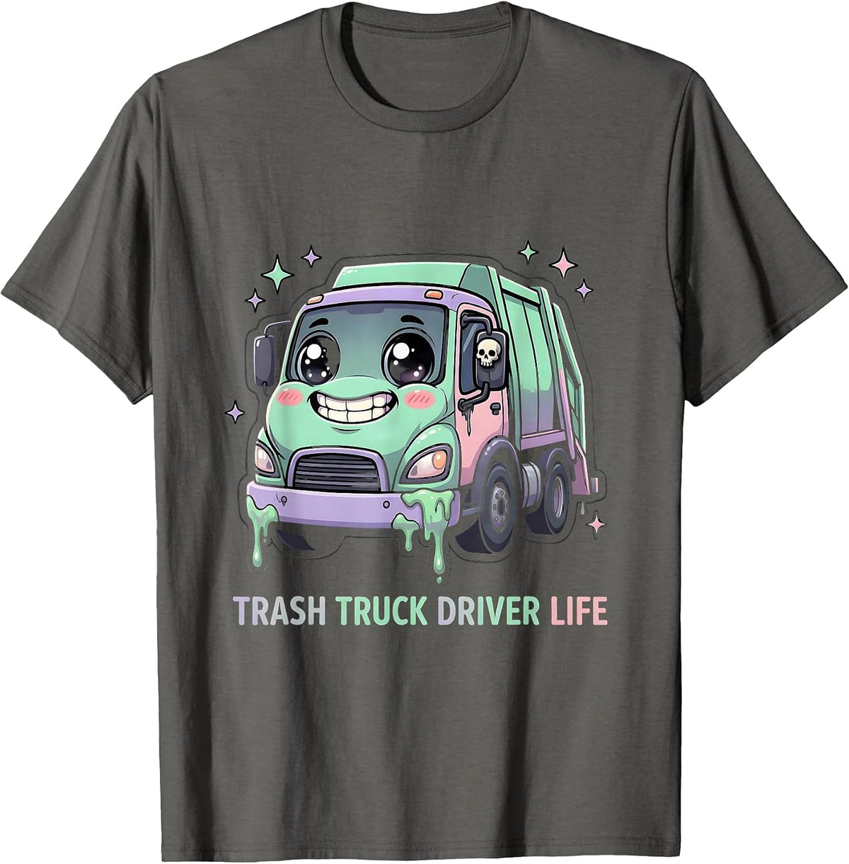 Trash Truck Driver Life Garbage Truck Design T-Shirt - Asphalt Grey
