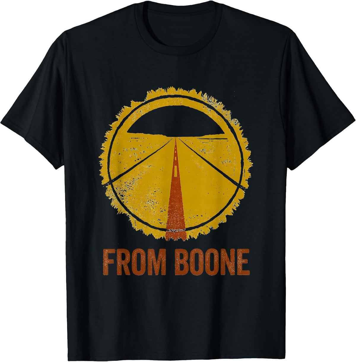 Men's From Boone Vintage Rubber Stamp Hometown Pride T-Shirt - Black