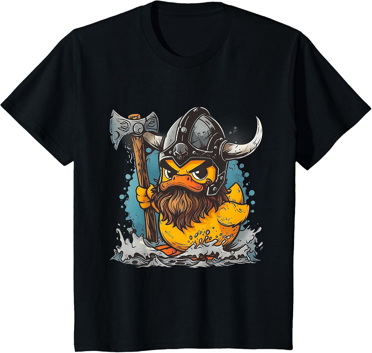 Rubber Duck Rubber Duckie Viking Duck Viking Helmet Vikings T-Shirt - Black