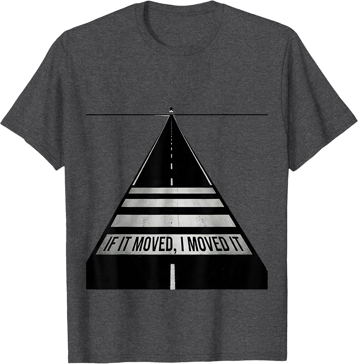 Men's If It Moved, I Moved It Patriotic Trucker Semi Driver T-Shirt - Dark Heather Grey