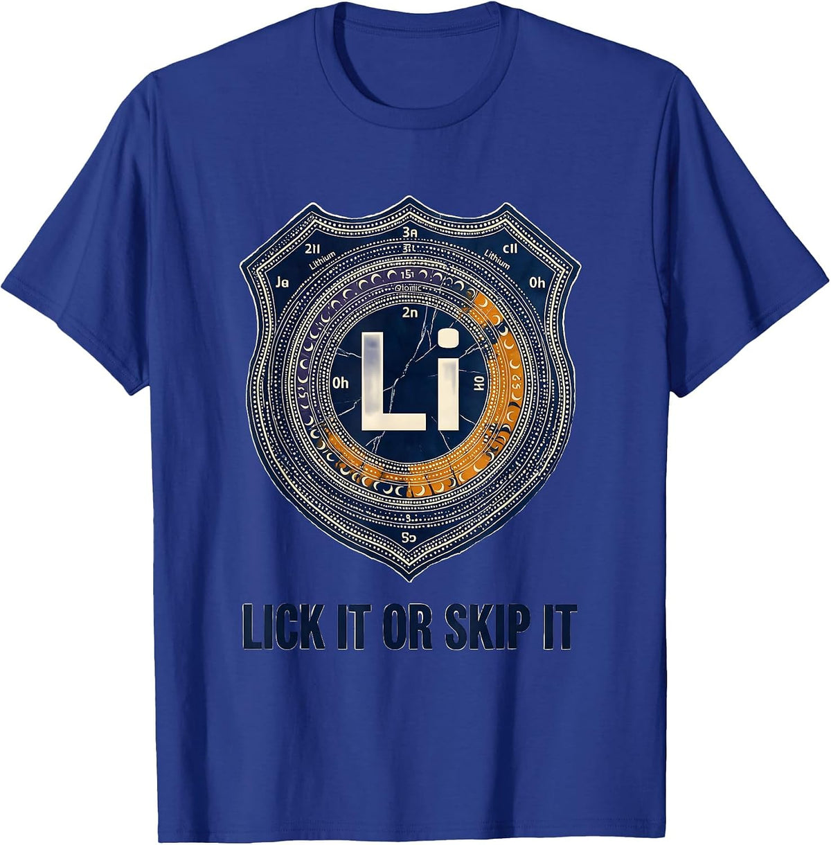Can I Lick It Periodic Table Science Design T-Shirt - Royal Blue