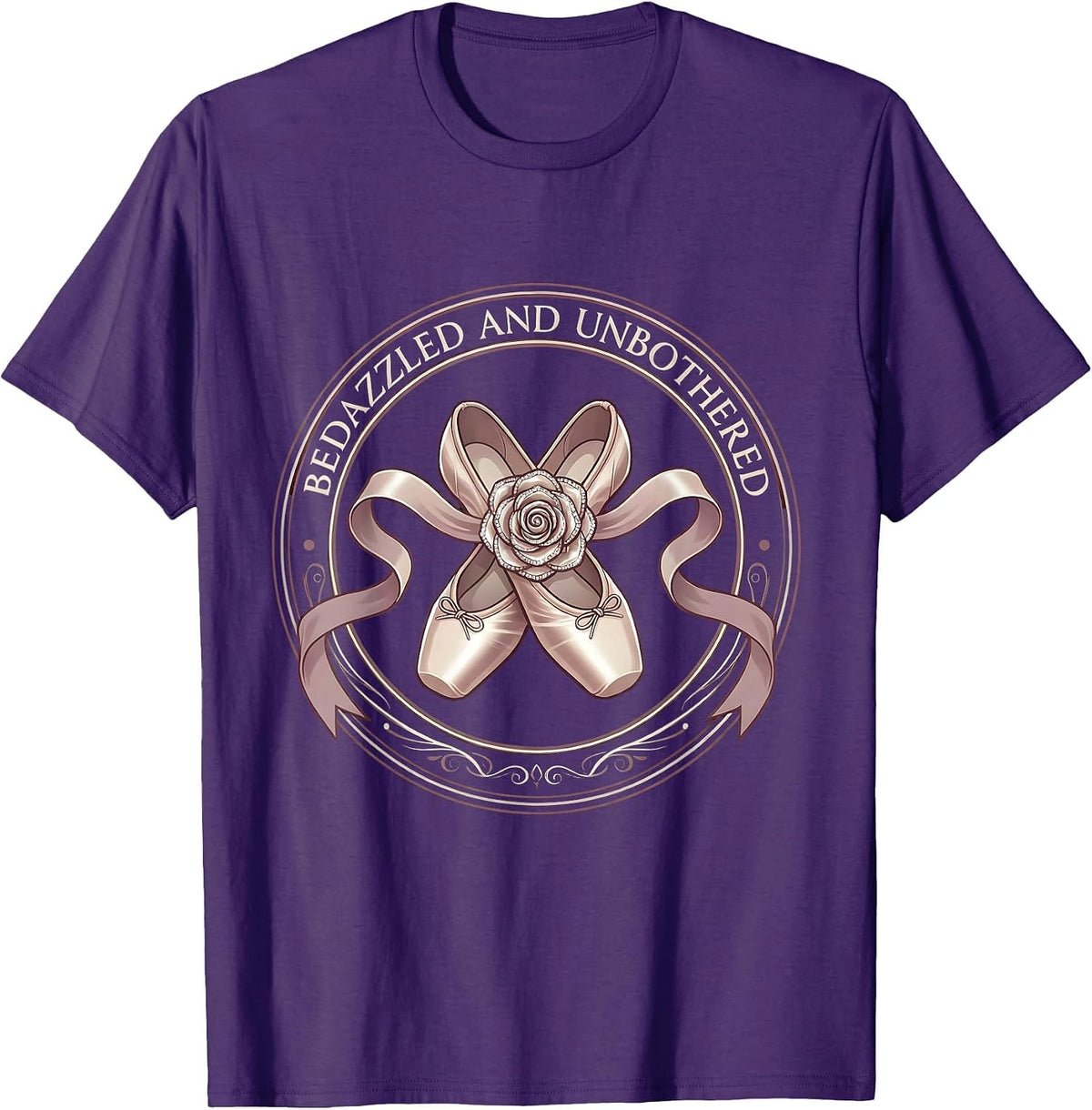 Bedazzled and Unbothered Showgirl Design T-Shirt - Purple