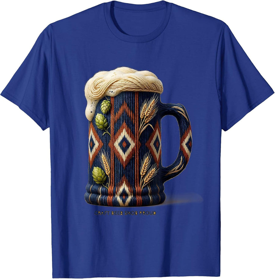 Craft Beer Snob Proud Brewing Design T-Shirt - Royal Blue