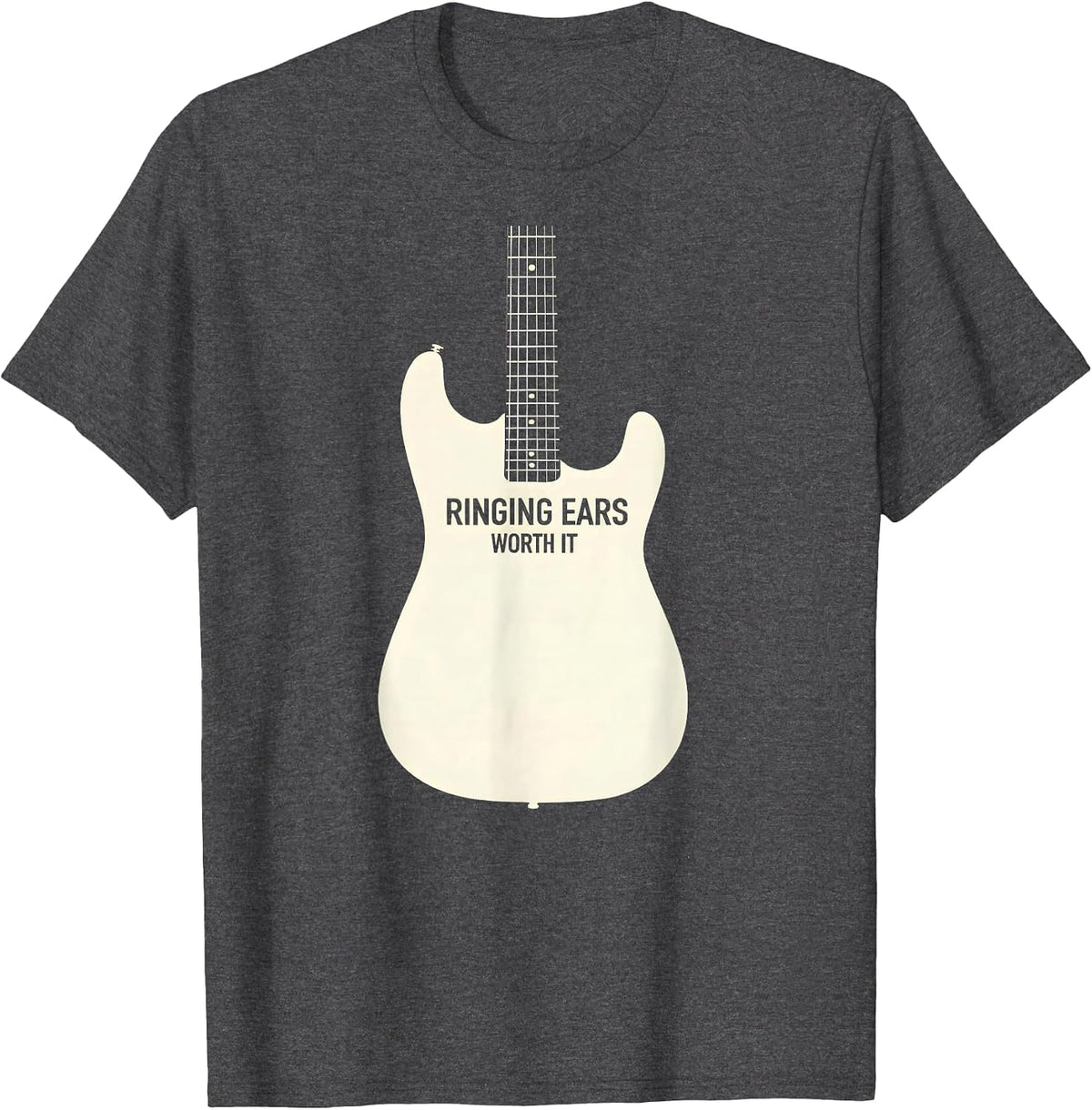 Ringing Ears Worth It Concert Music Design T-Shirt - Dark Heather Grey