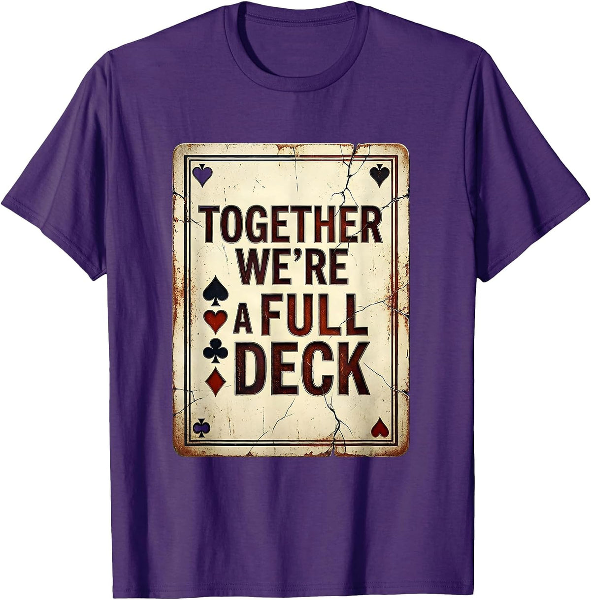 Together We're A Full Deck Distressed Poker Couple Halloween T-Shirt - Purple