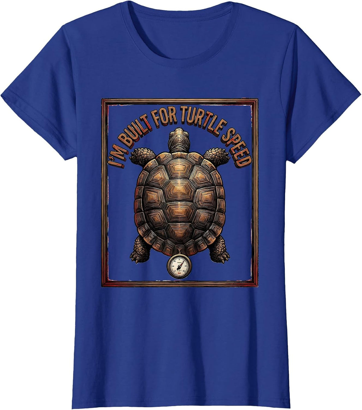 Women's I’m Built For Turtle Speed Funny Turtle Lover Wood Type T-Shirt - Royal Blue