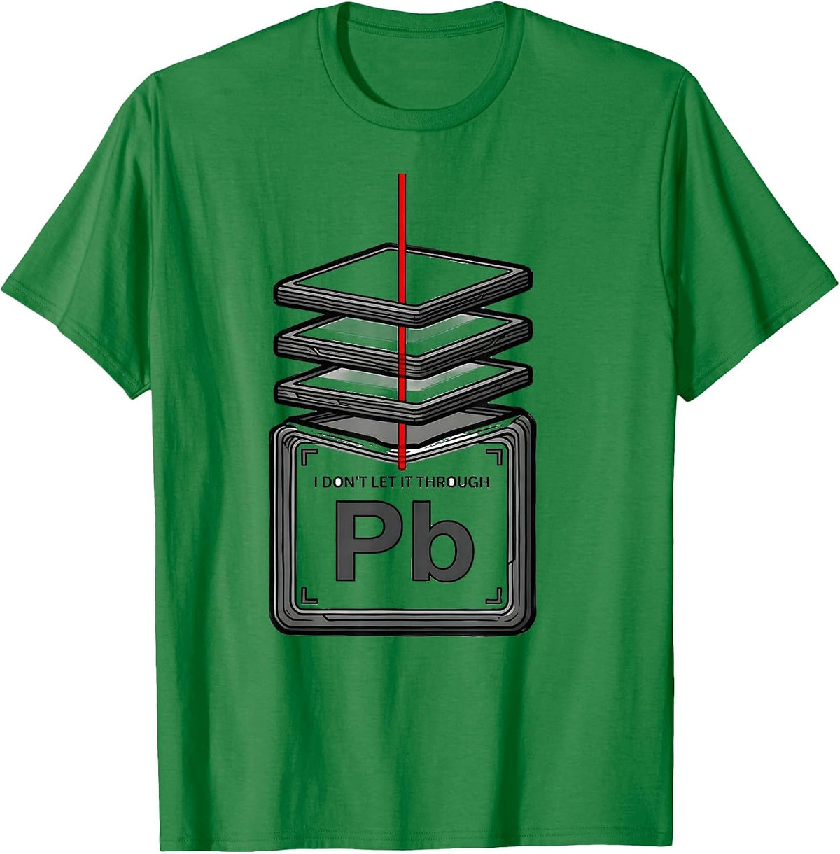 Men's I Don't Let It Through Funny Chemistry Element Science Humor T-Shirt - Kelly Green