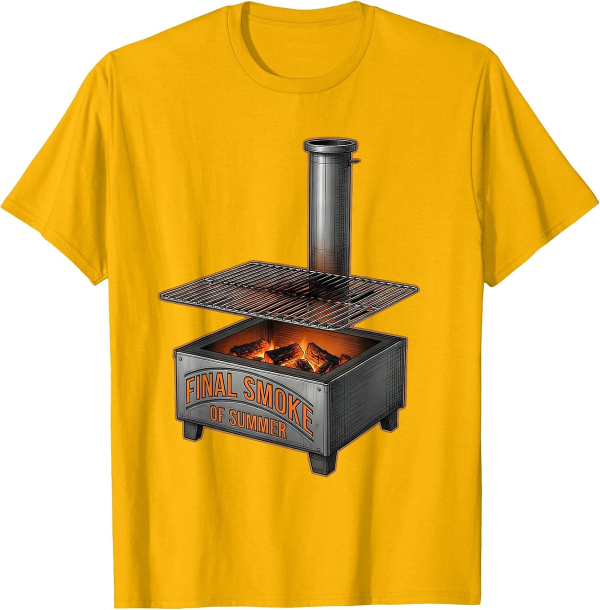 Final Smoke Of Summer Funny BBQ Dad Grill Master T-Shirt - Golden Yellow