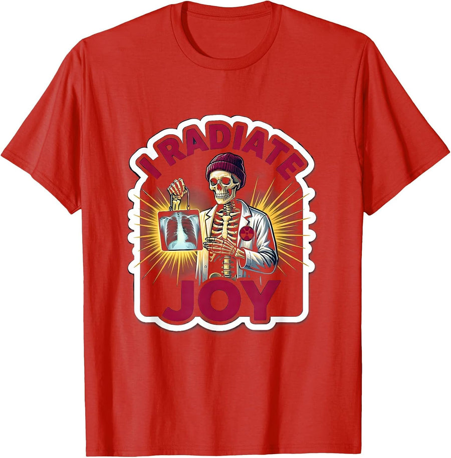 Men's I Radiate Joy Funny Radiology Tech Rad Tech Humor T-Shirt - Red