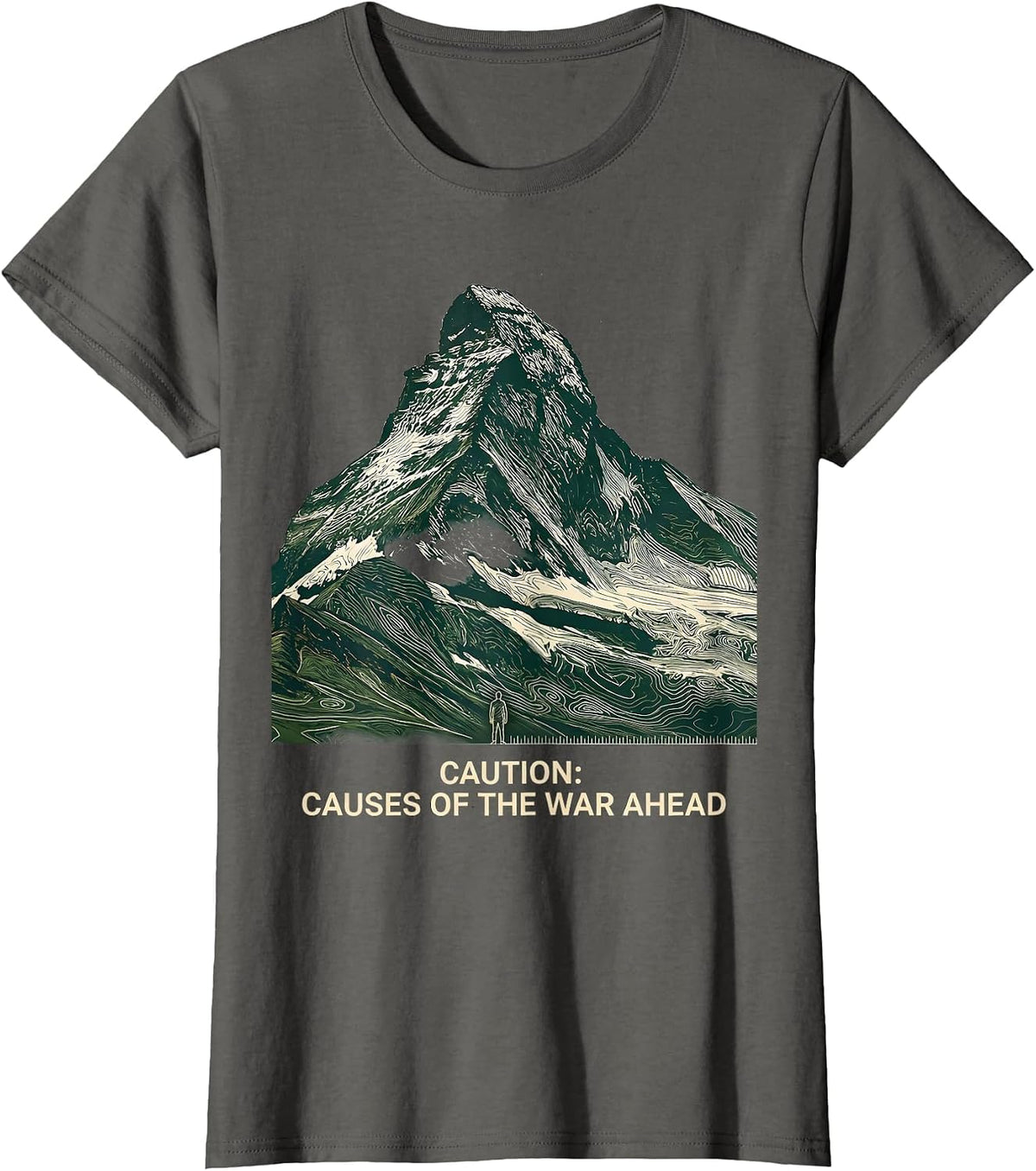 Women's Caution: Causes Of The War Ahead Funny History Teacher T-Shirt - Asphalt Grey