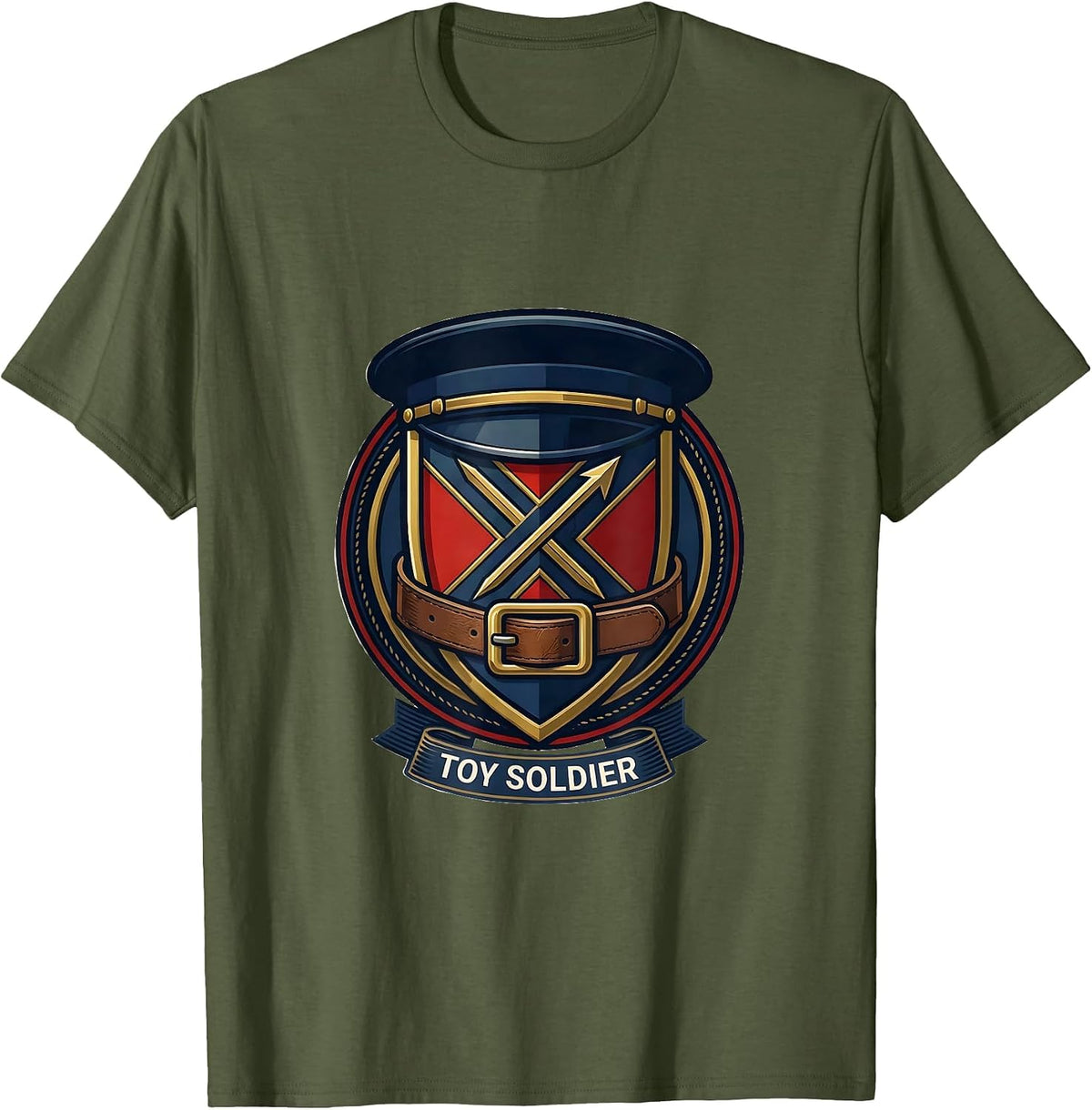 Toy Soldier Halloween Costume T-Shirt Uniform Role Play T-Shirt - Olive Green