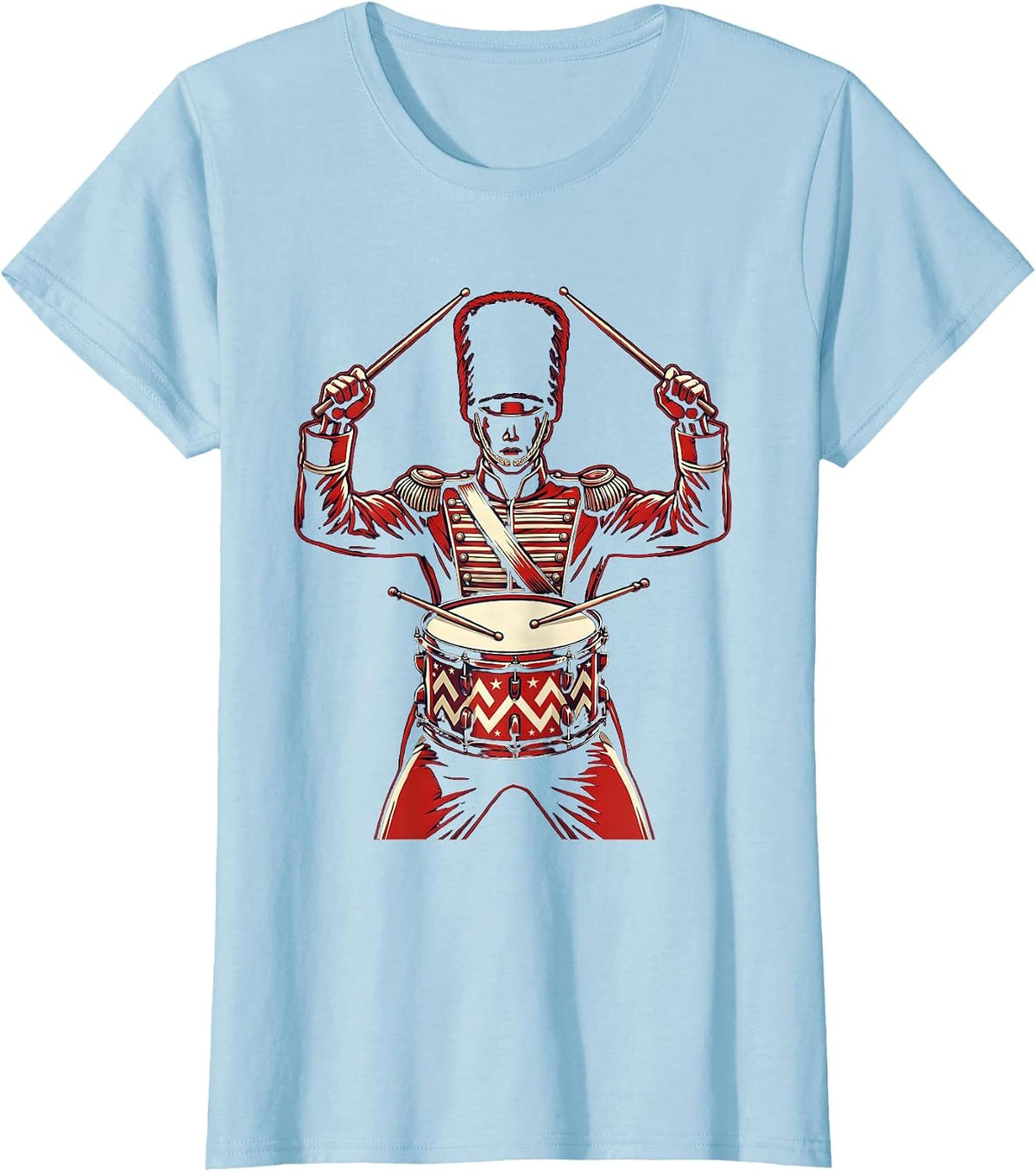 Kids Patriotic Drumline Marching Snare Drum T-Shirt - Baby Blue