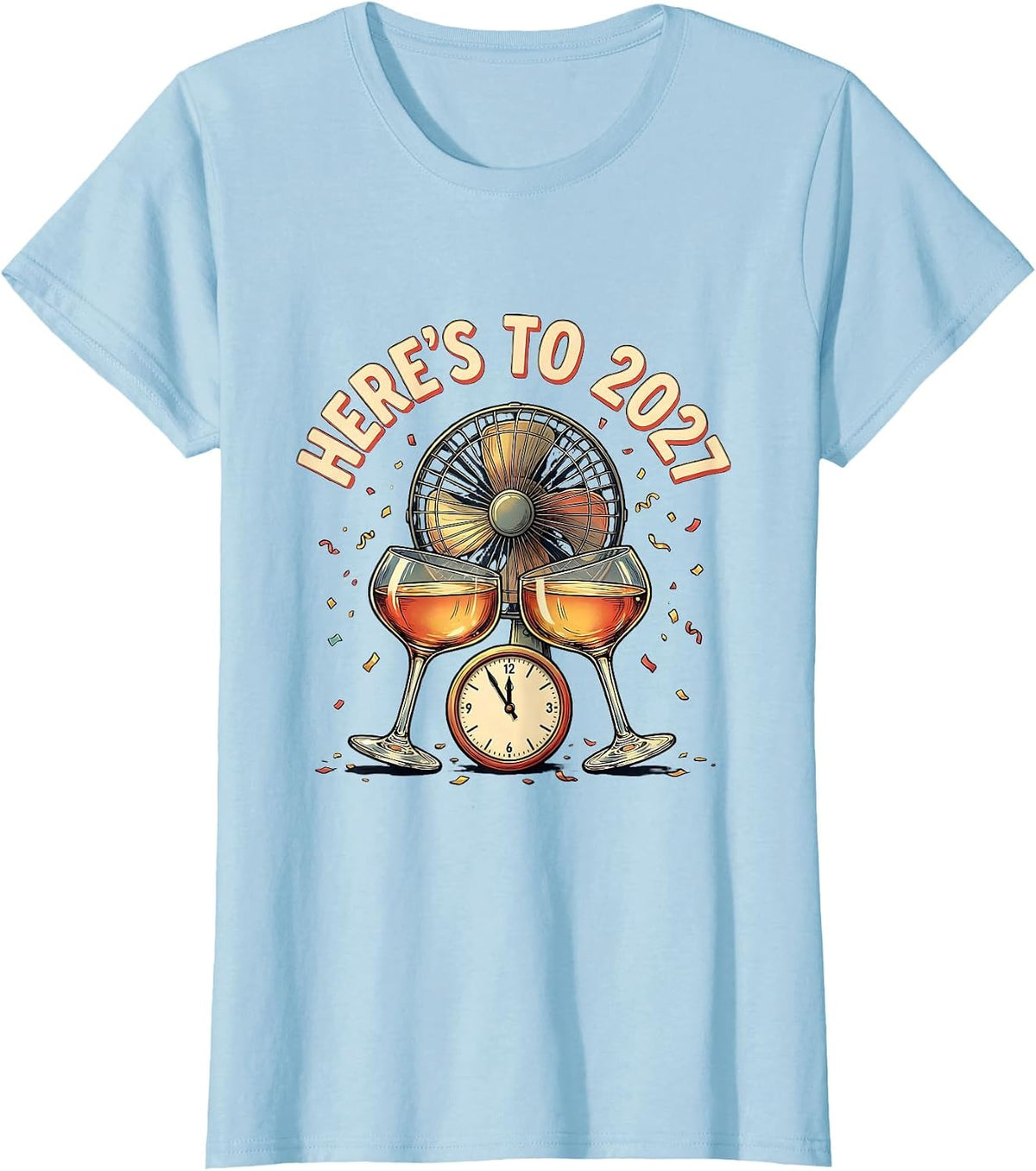 Here's To 2027 Novelty Party Countdown New Year T-Shirt - Baby Blue