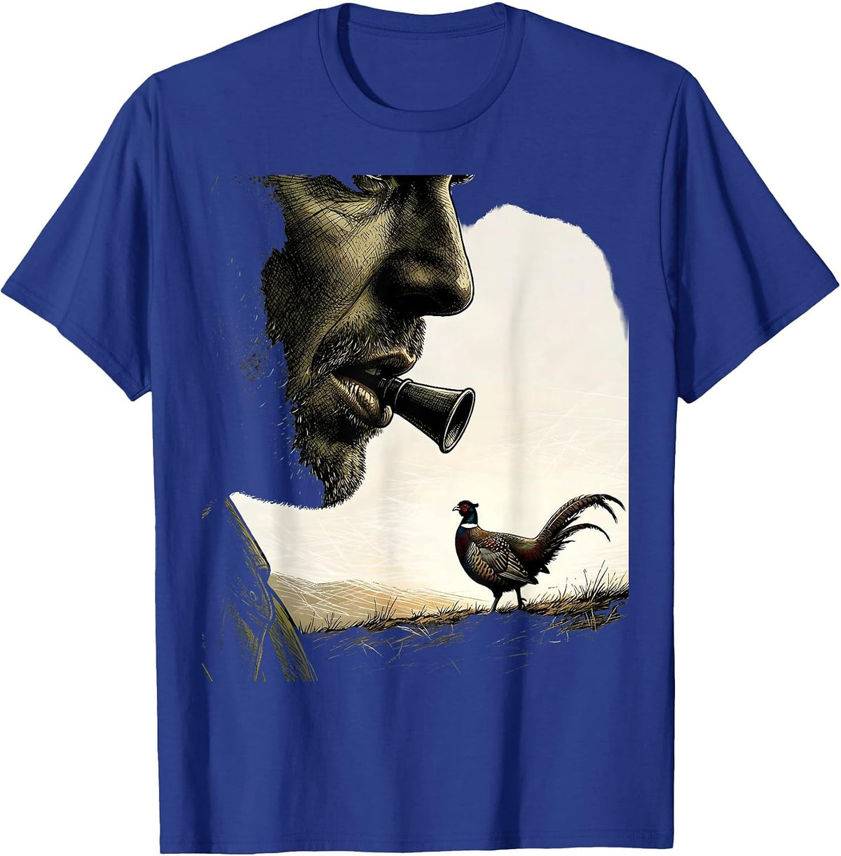Turkey Hunter Camo Patriotic Turkey Hunting Humor T-Shirt - Royal Blue