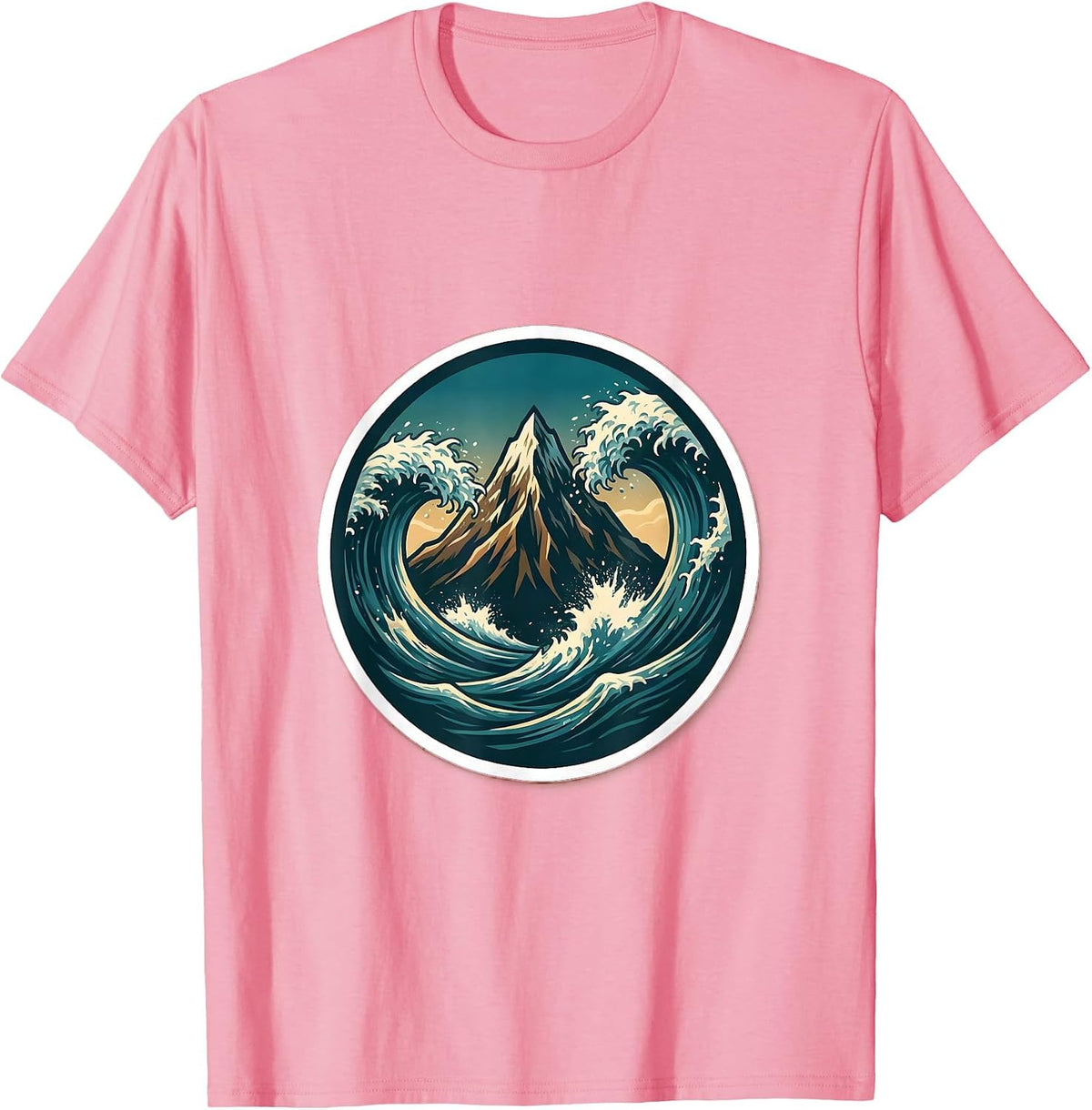 Men's It Is What It Is Mountain and Ocean Waves T-Shirt - Pink