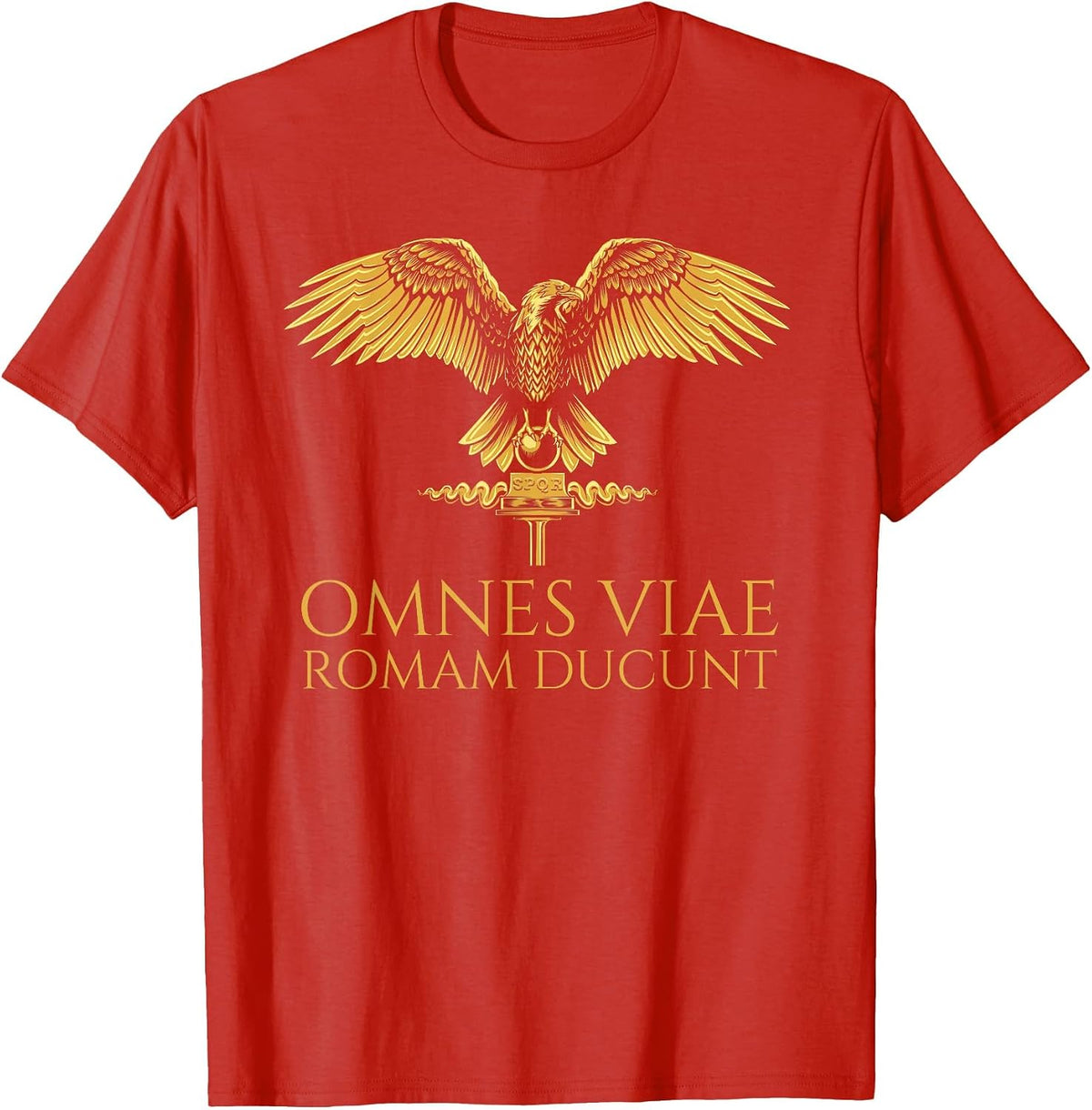 Omnes Viae Romam Ducunt - All Roads Lead to Rome - Latin T-Shirt - Red